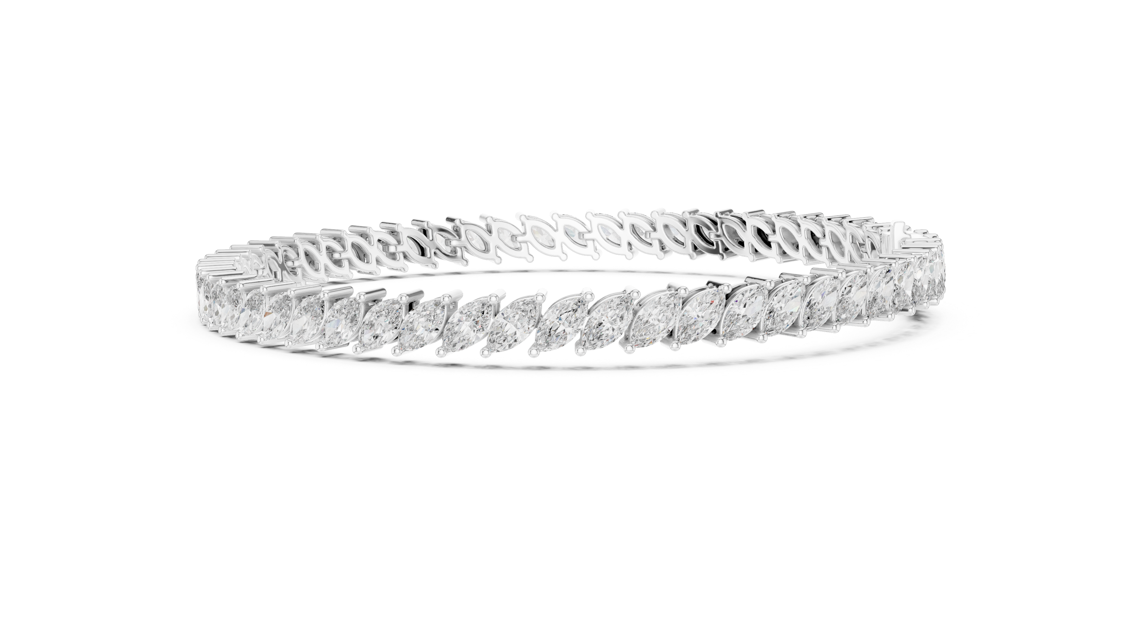سوار تنس ماركيز كوليت in White Gold - VYKA Diamonds