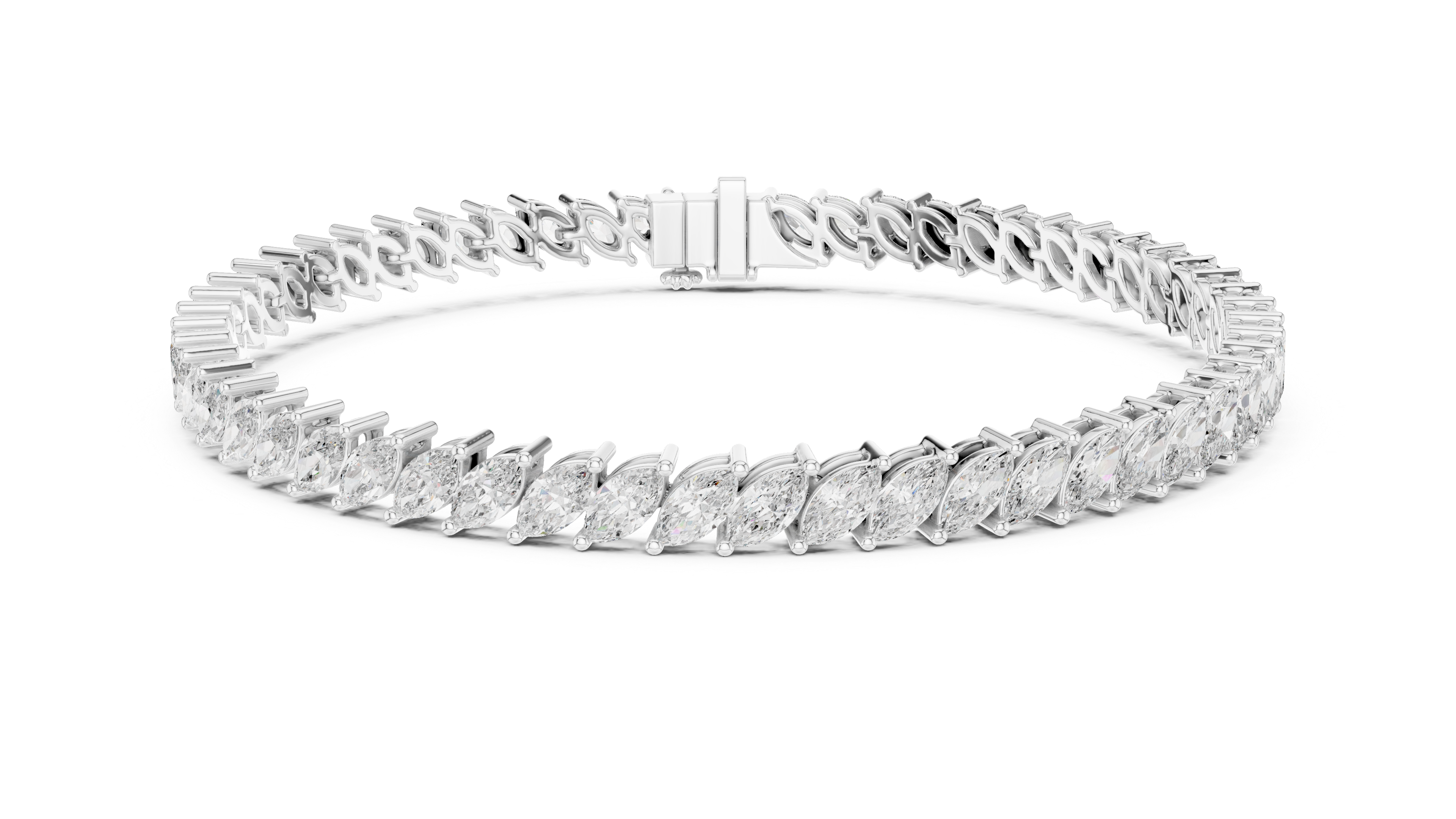 سوار تنس ماركيز كوليت in White Gold - VYKA Diamonds
