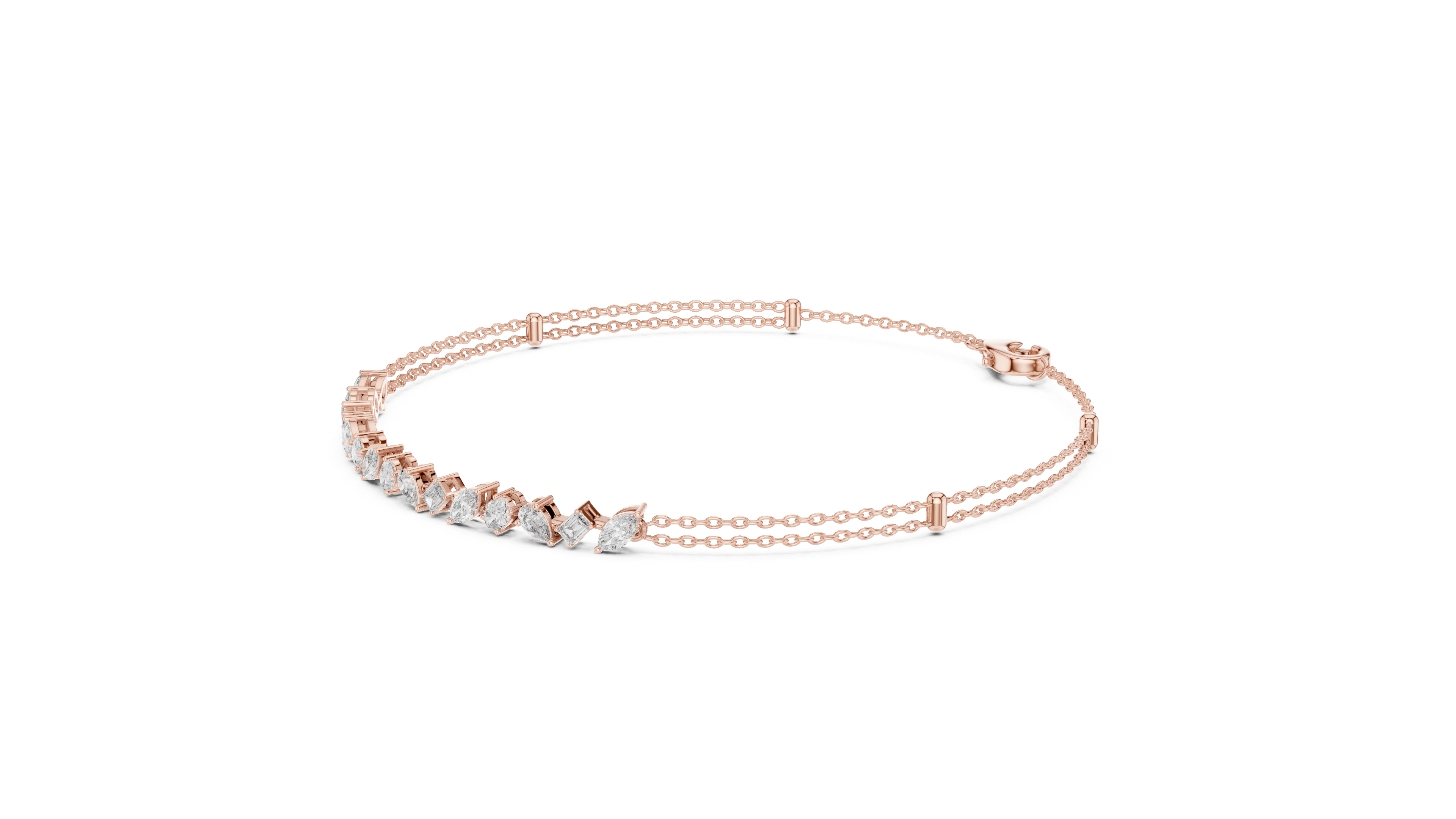Pear Pendant Chain Bracelet in Rose Gold - VYKA Diamonds