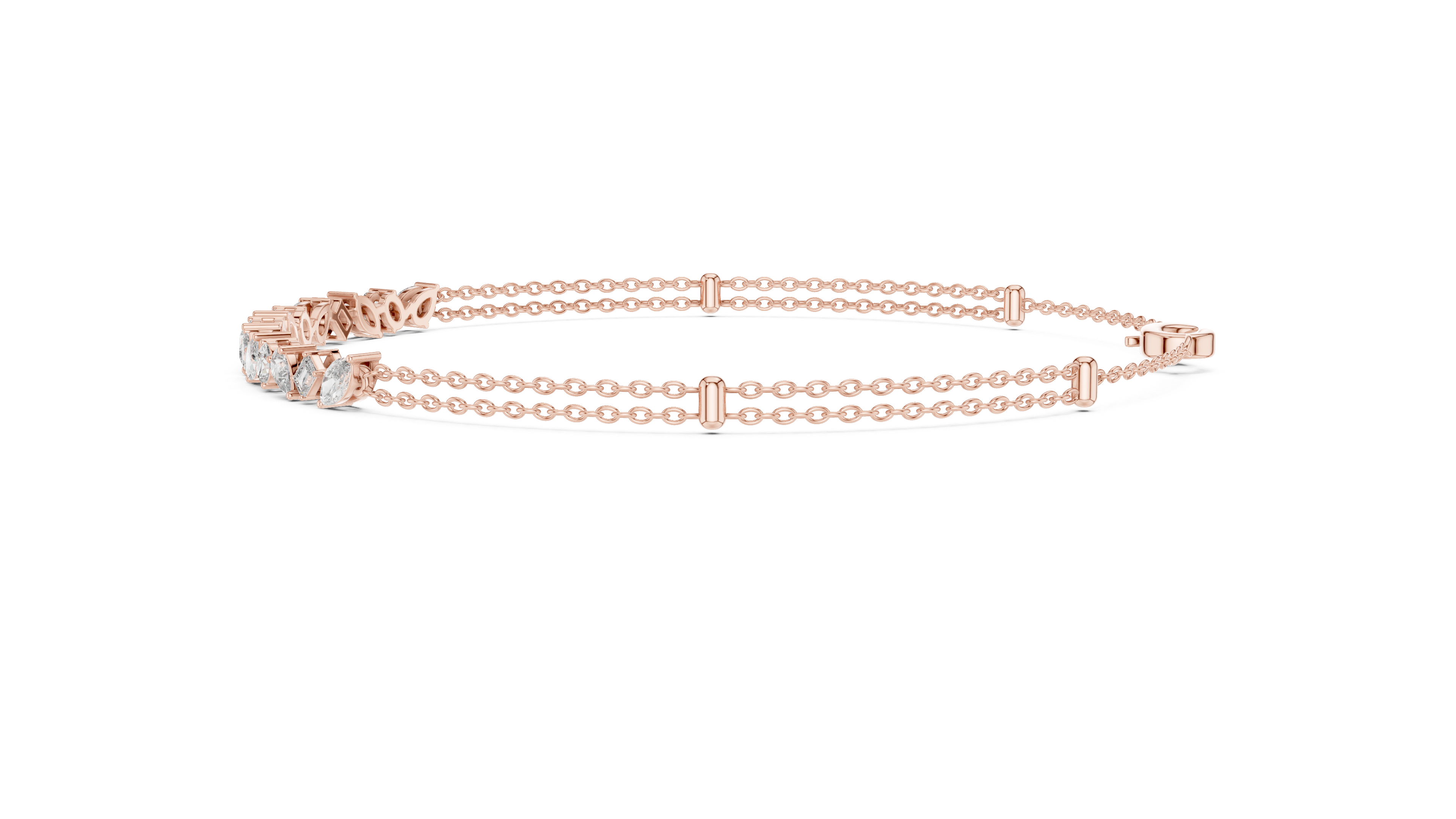 Pear Pendant Chain Bracelet in Rose Gold - VYKA Diamonds