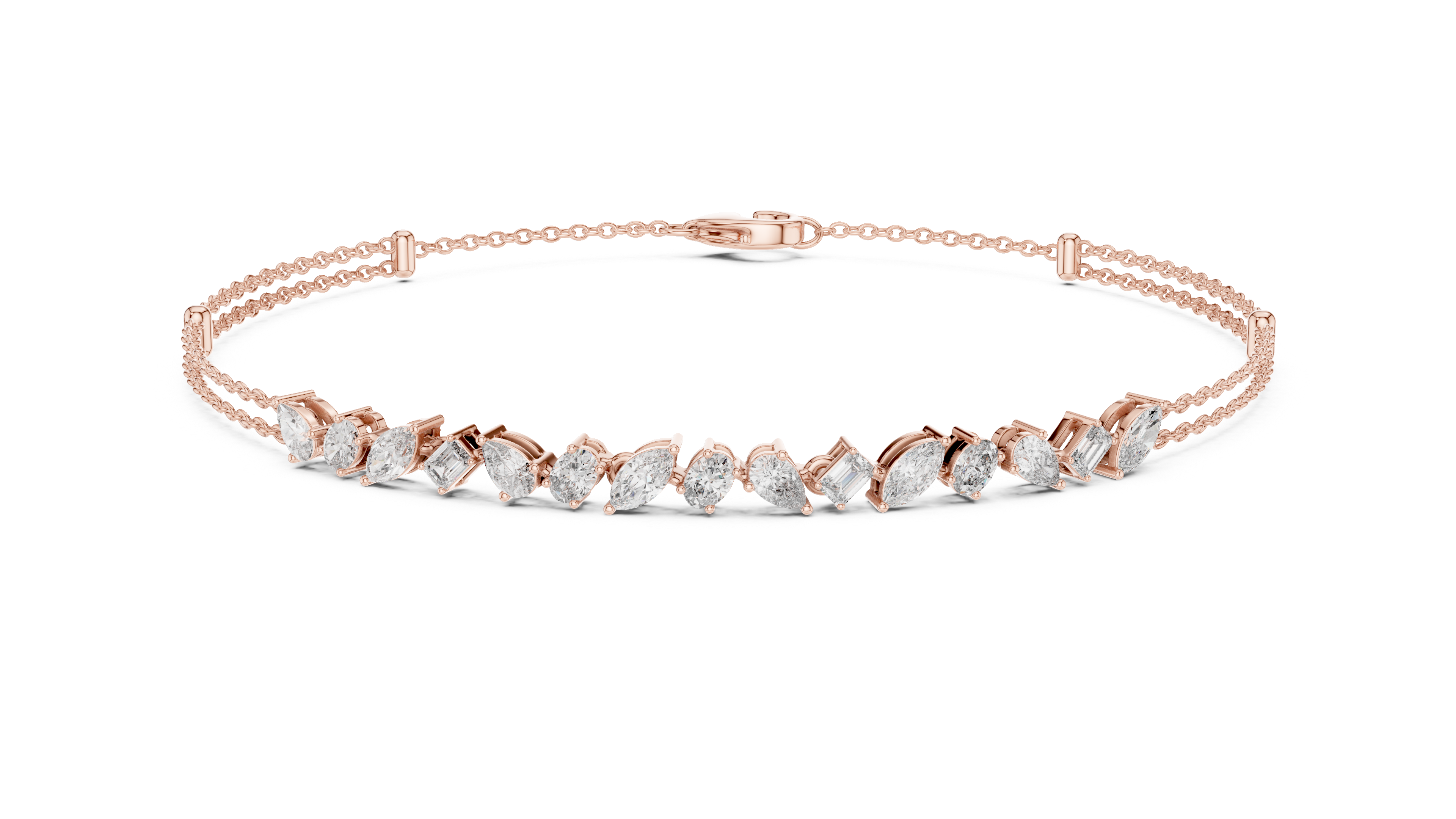 Pear Pendant Chain Bracelet in Rose Gold - VYKA Diamonds