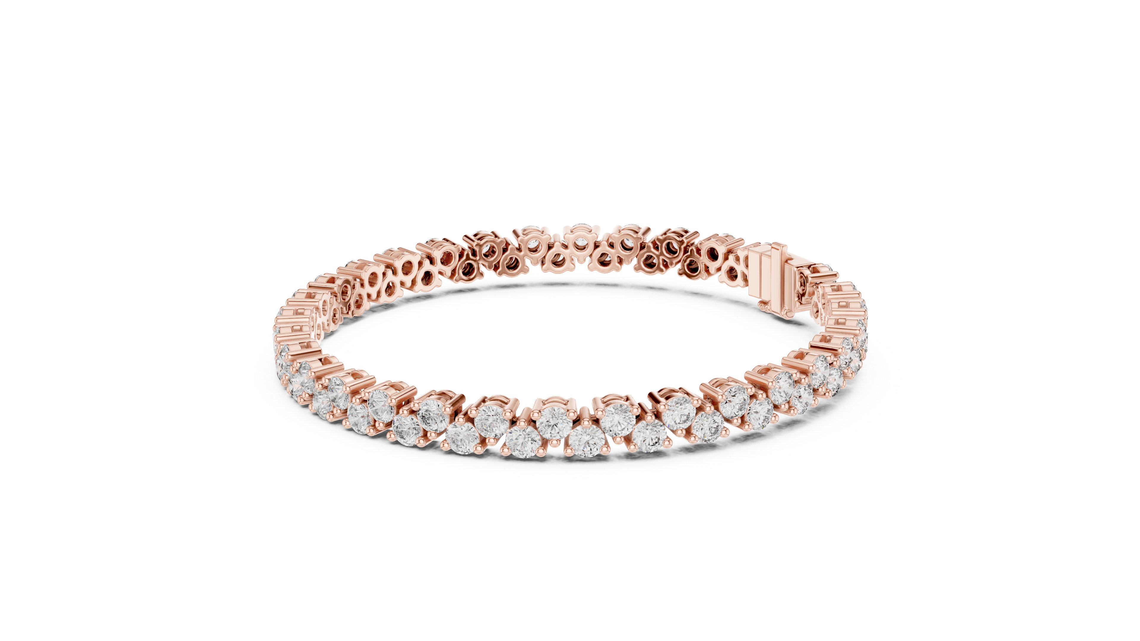 Round Collet Band Bracelet in Rose Gold - VYKA Diamonds