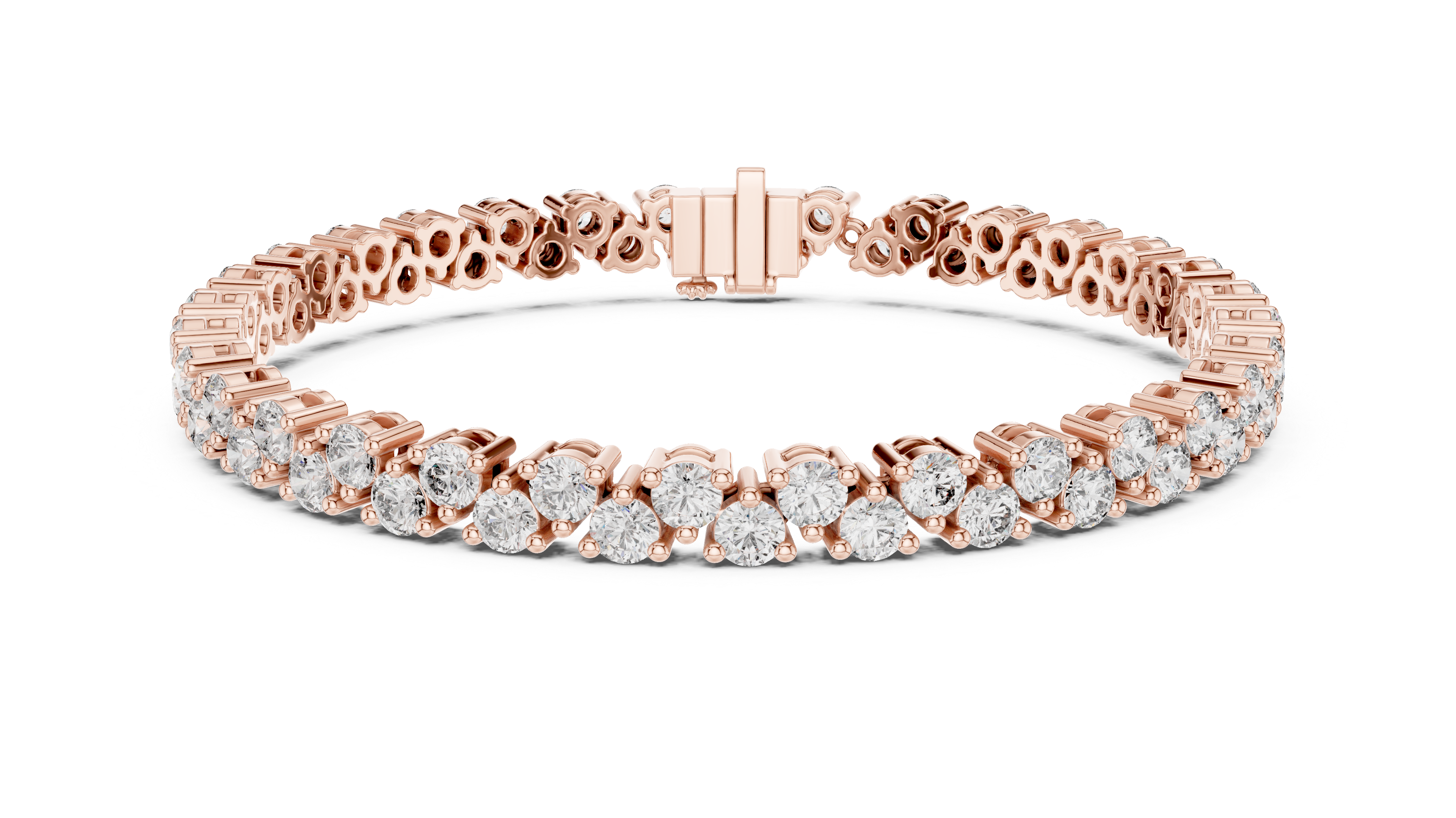 Round Collet Band Bracelet in Rose Gold - VYKA Diamonds