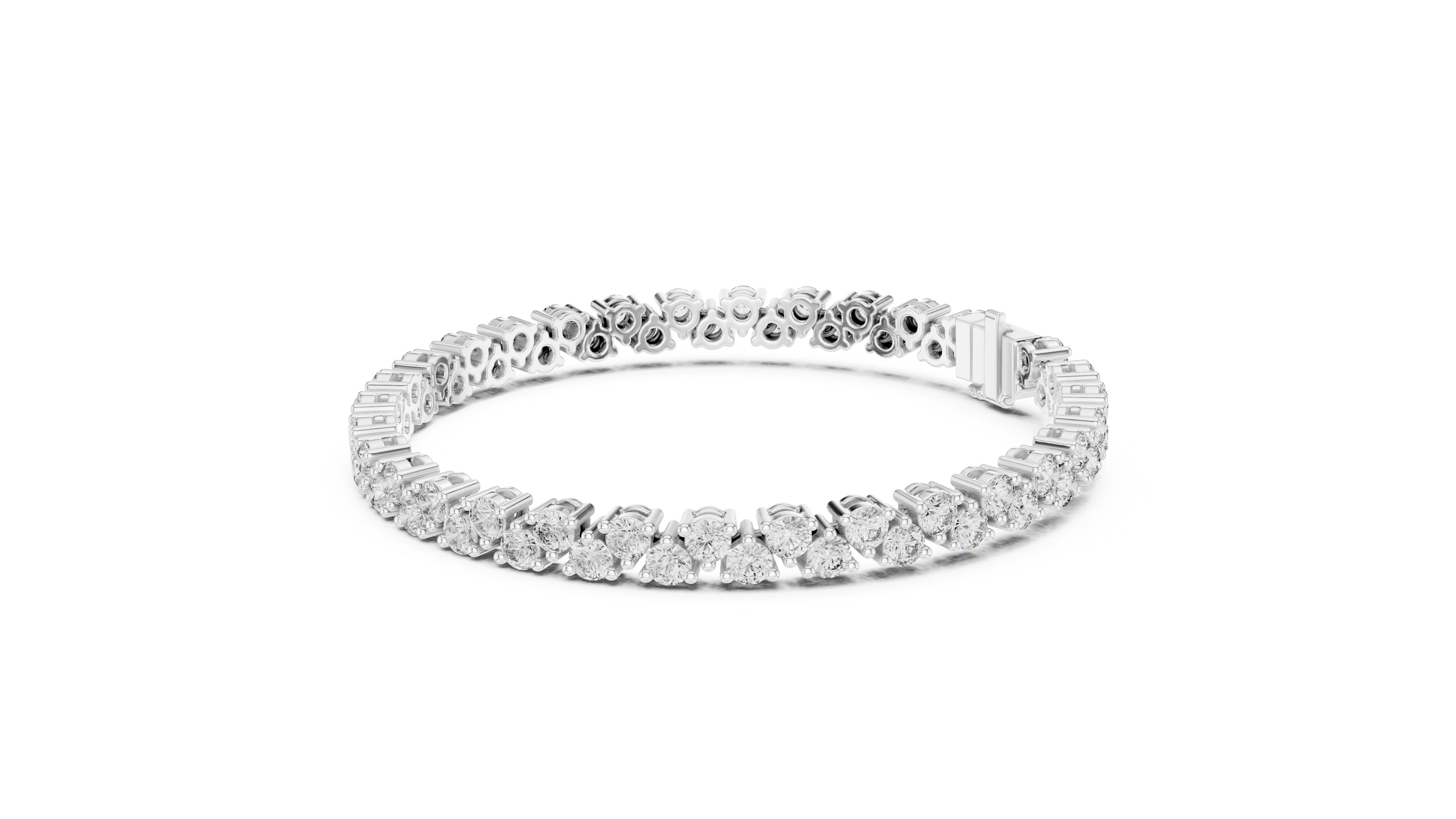 Round Collet Band Bracelet in White Gold - VYKA Diamonds