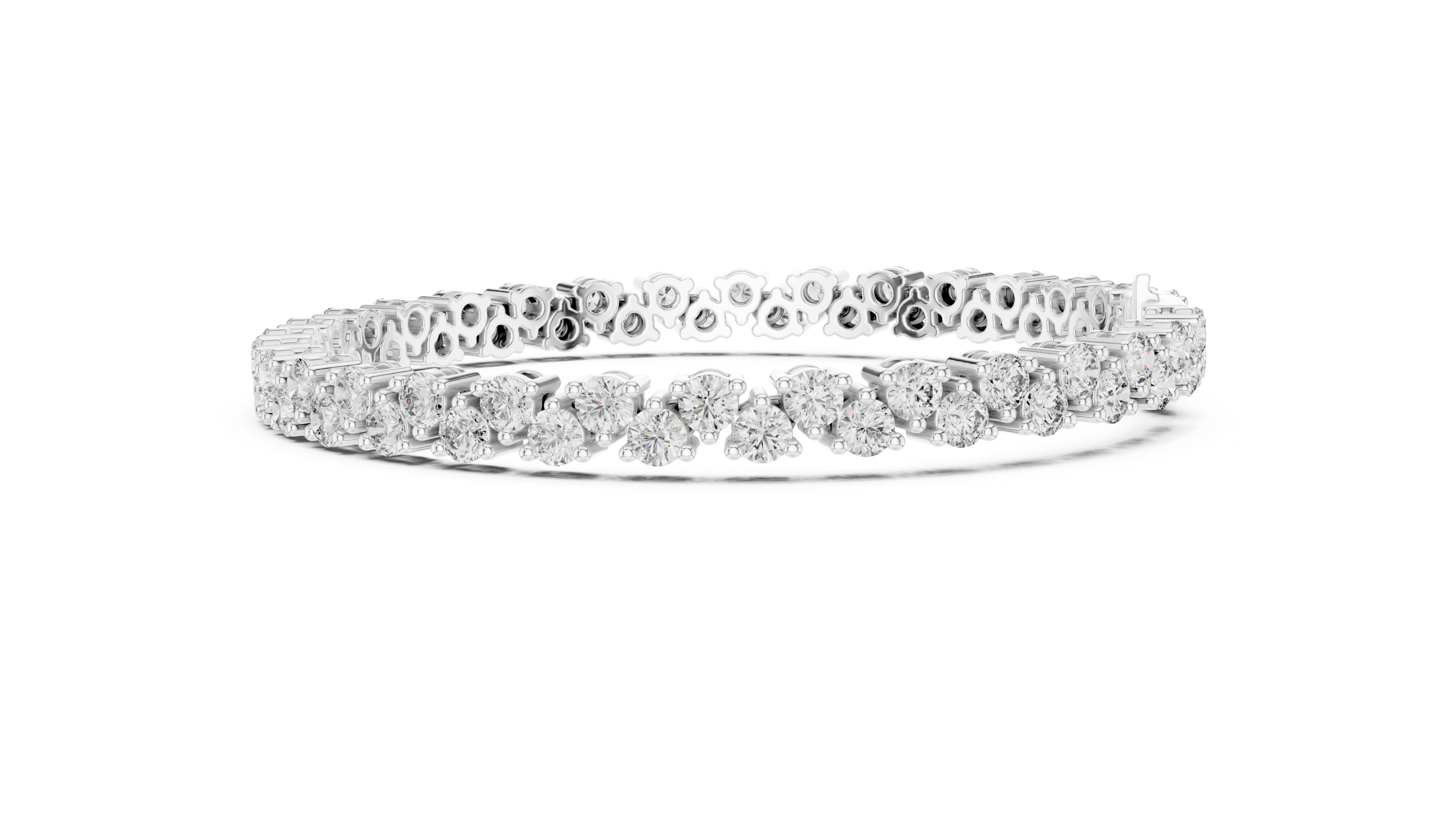 Round Collet Band Bracelet in White Gold - VYKA Diamonds