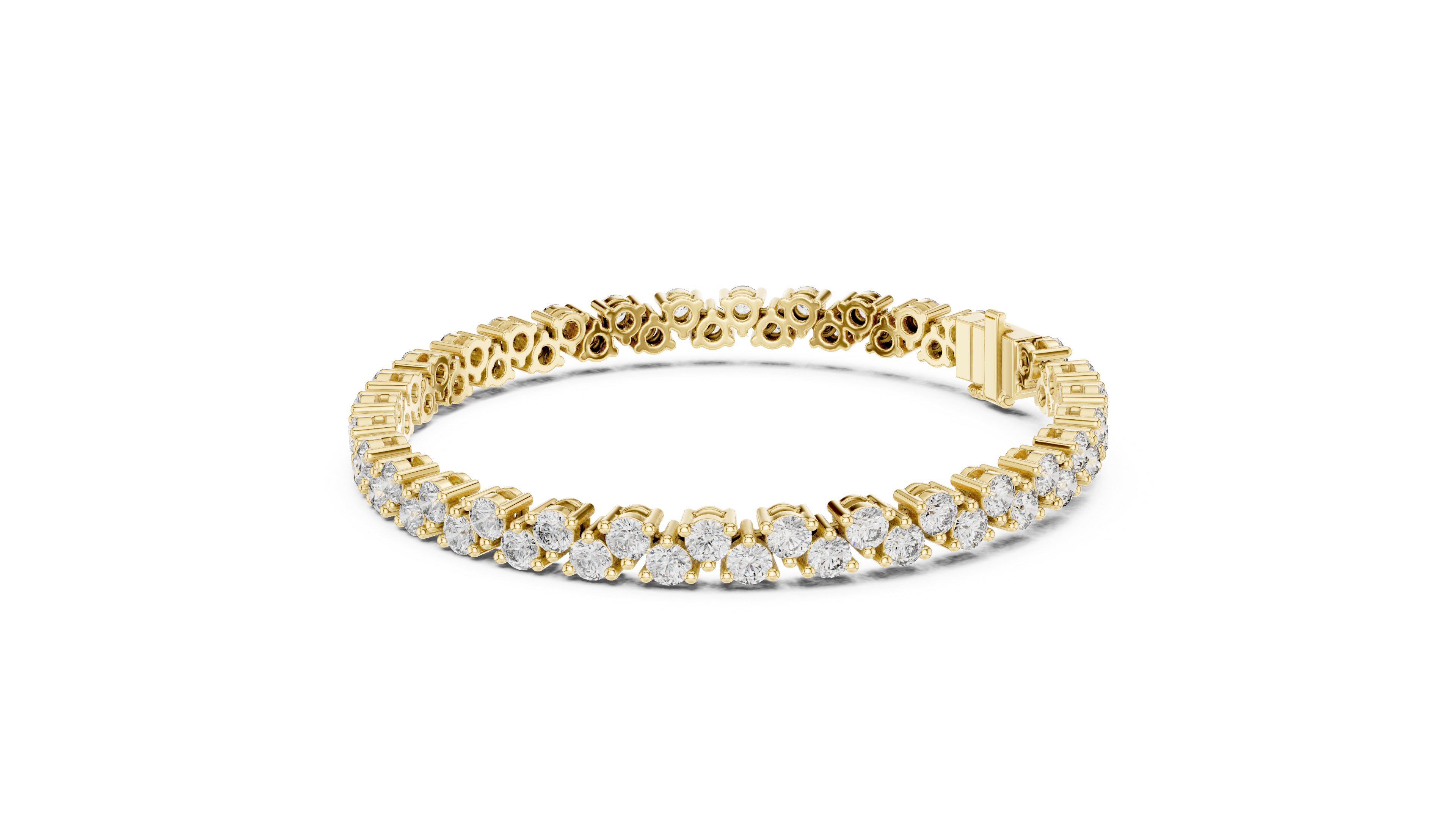 Round Collet Band Bracelet in Yellow Gold - VYKA Diamonds