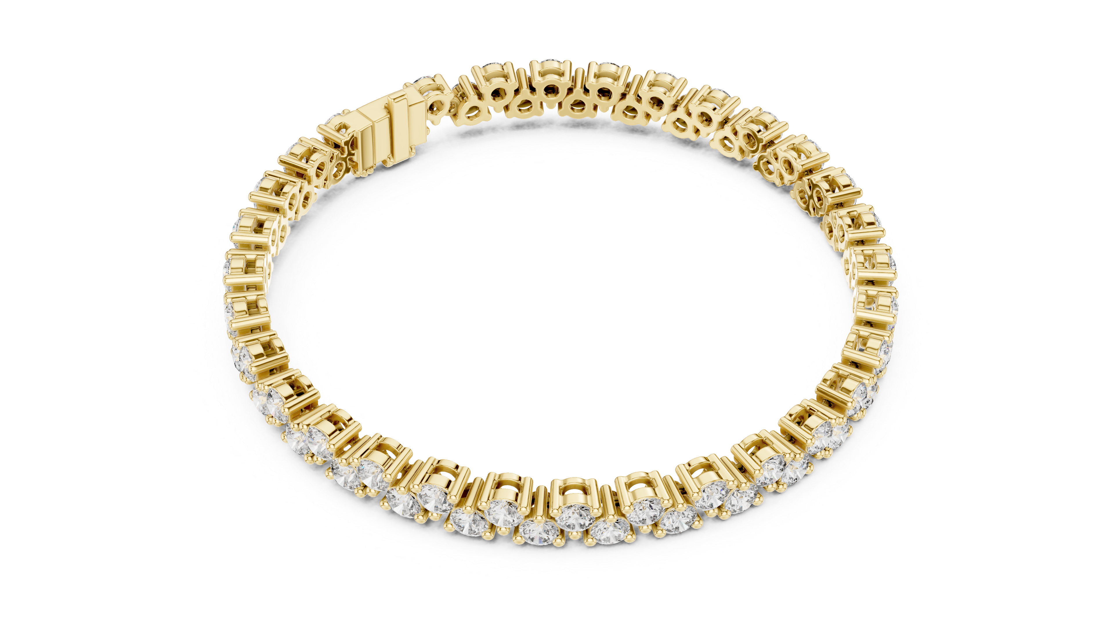 Round Collet Band Bracelet in Yellow Gold - VYKA Diamonds