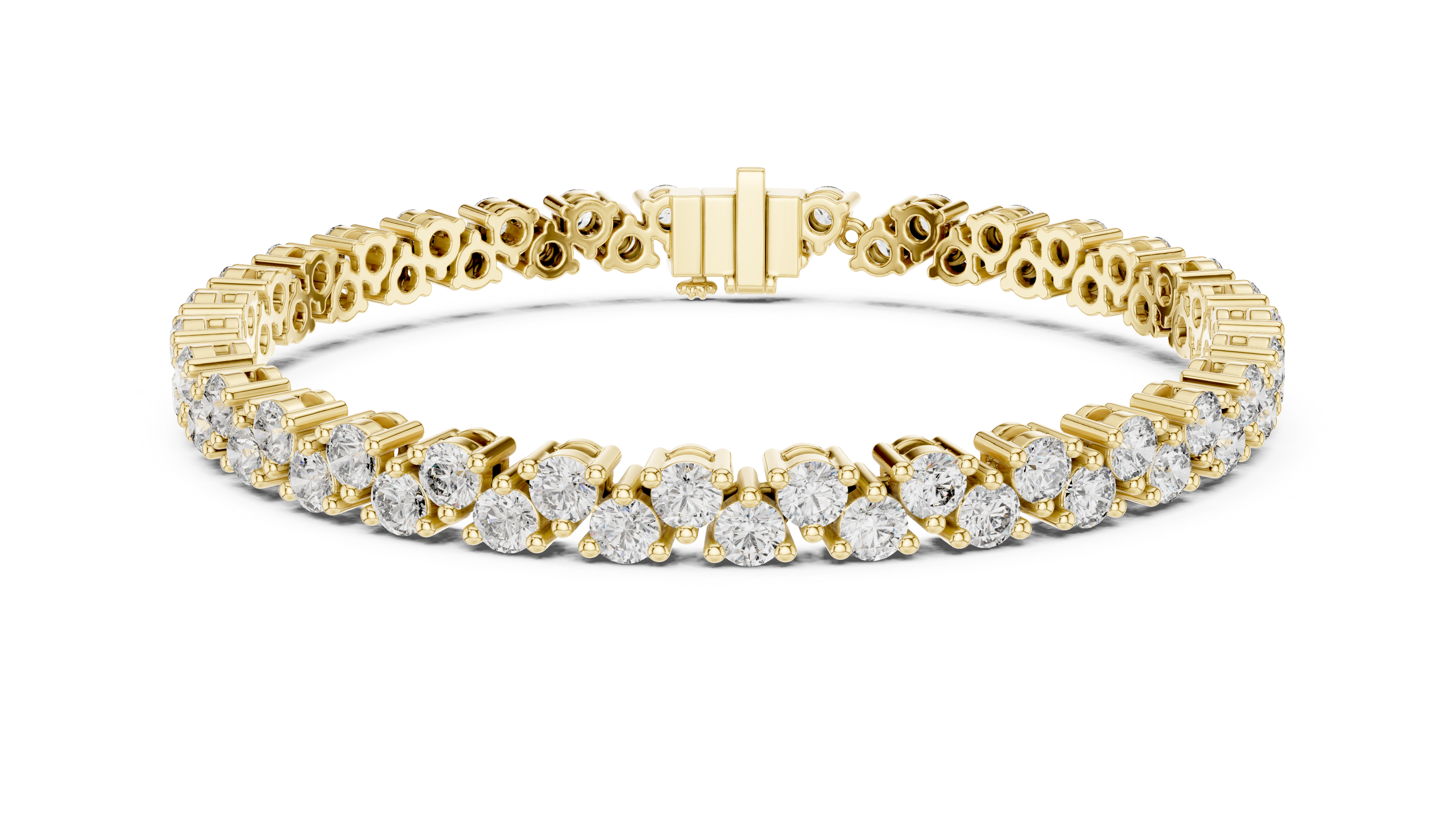 Round Collet Band Bracelet in Yellow Gold - VYKA Diamonds