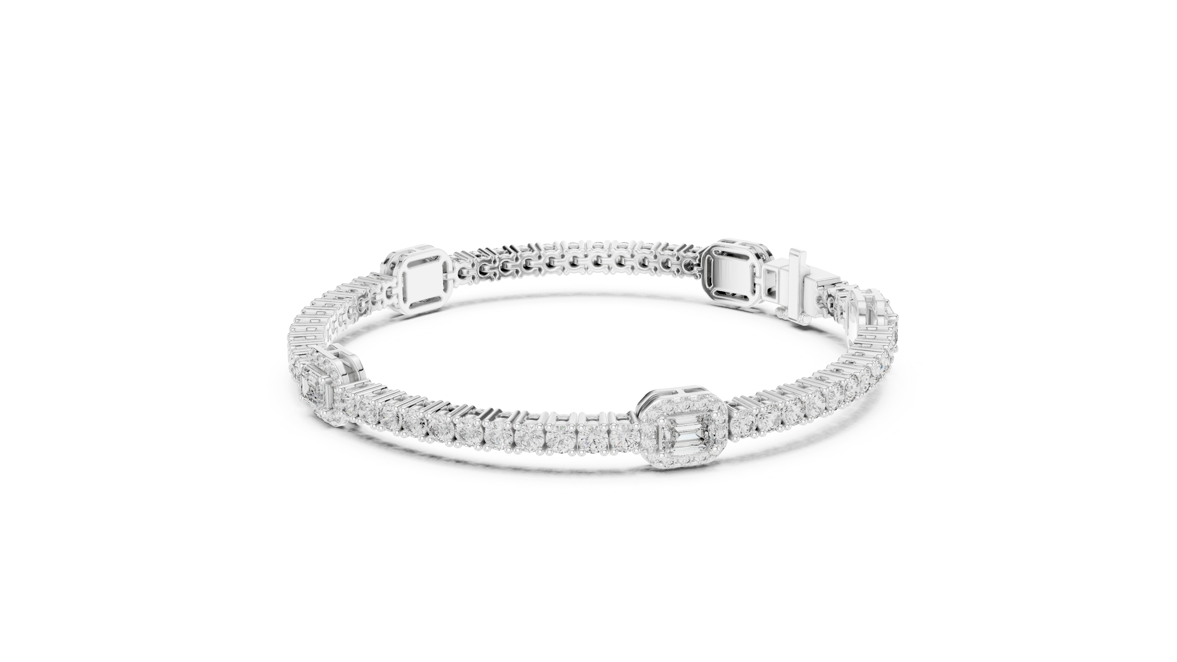 سوار مرصع بألماس الدقيق in White Gold - VYKA Diamonds