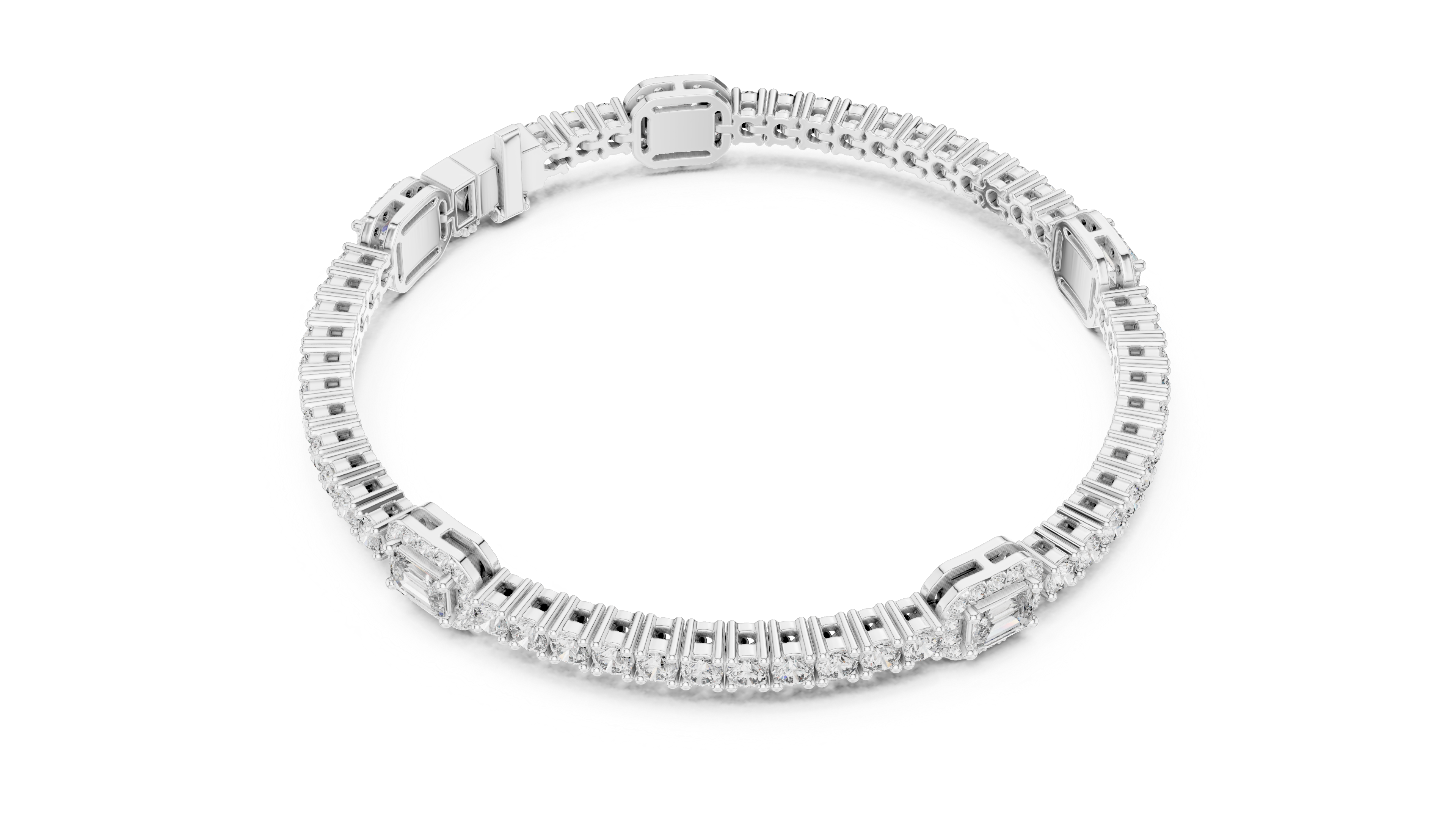 سوار مرصع بألماس الدقيق in White Gold - VYKA Diamonds