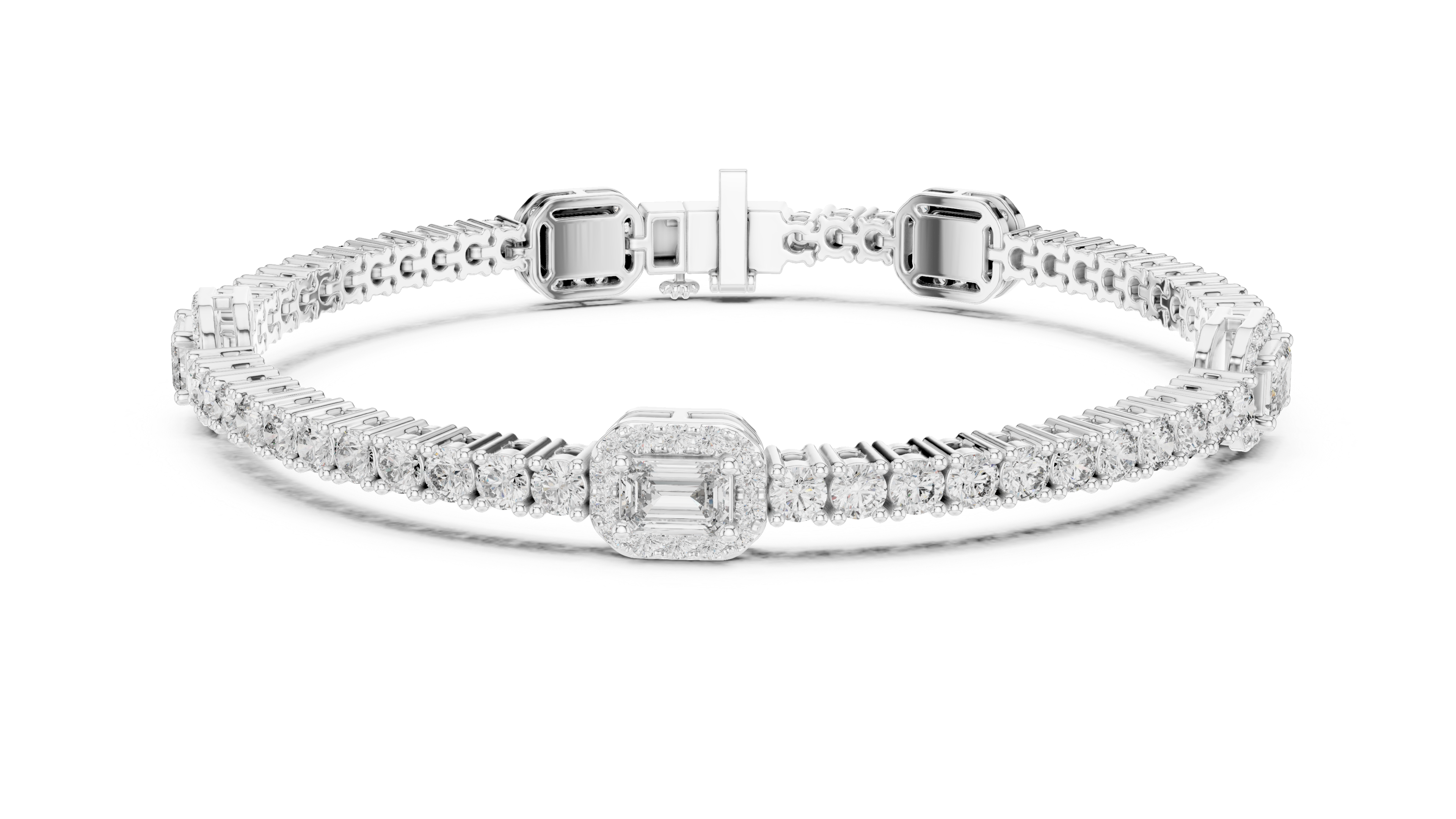 سوار مرصع بألماس الدقيق in White Gold - VYKA Diamonds