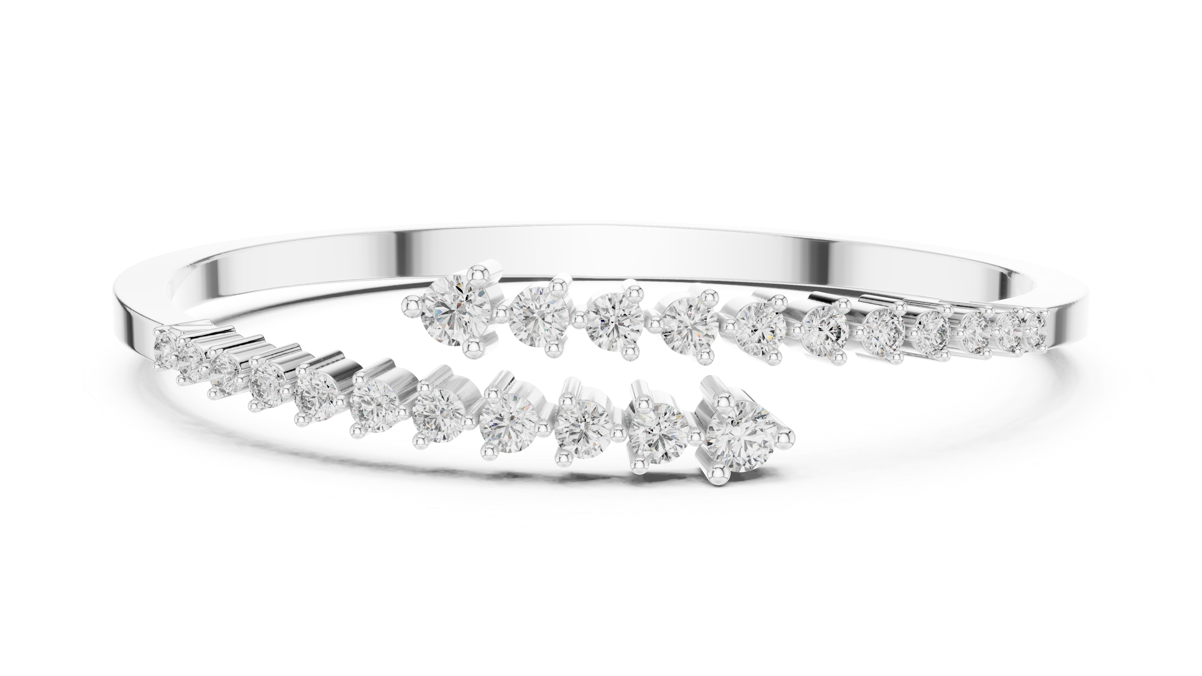 سوار مجموعة السوليتير in White Gold - VYKA Diamonds