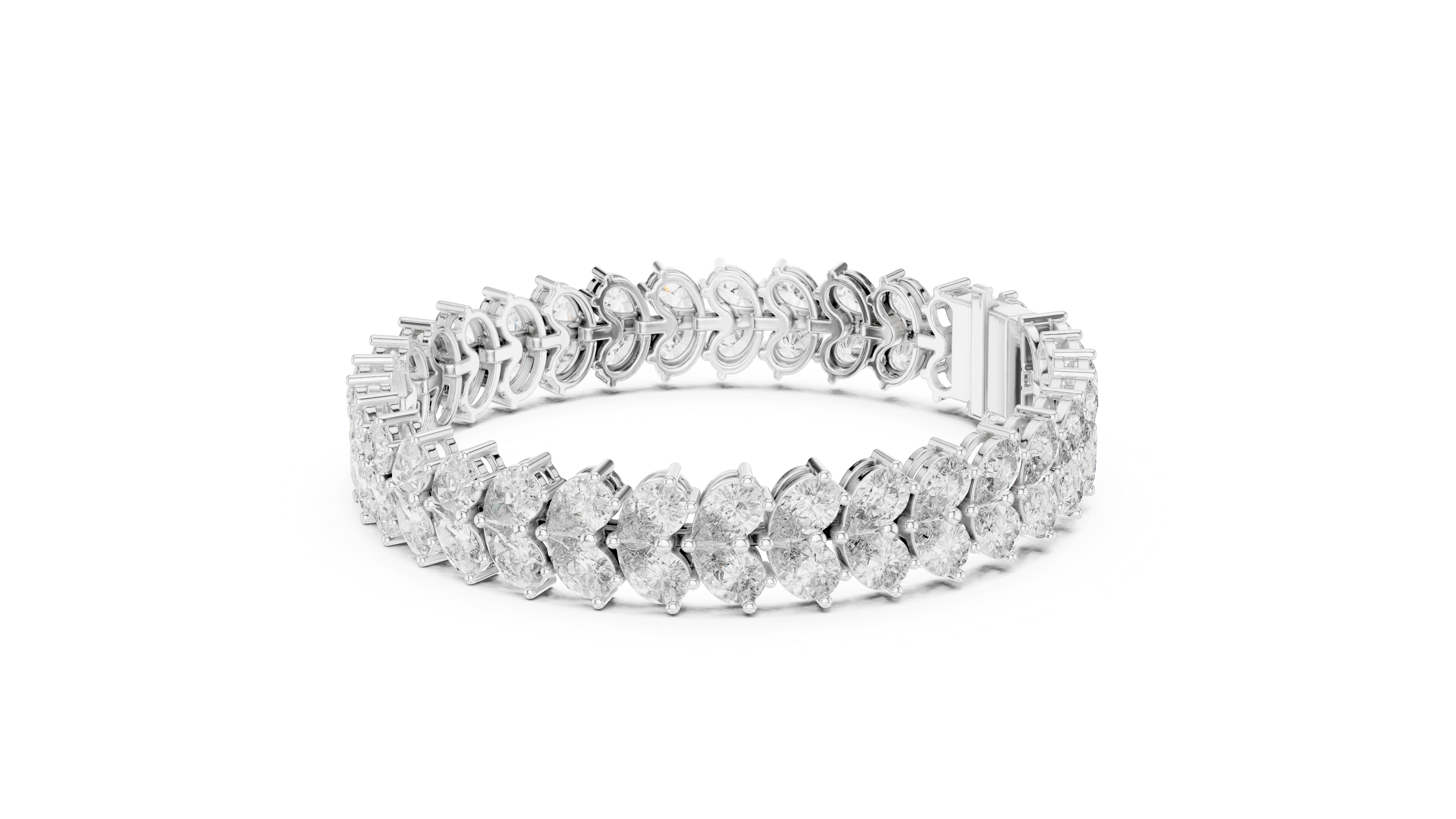سوار التنس بكمثرى متدلية in White Gold - VYKA Diamonds