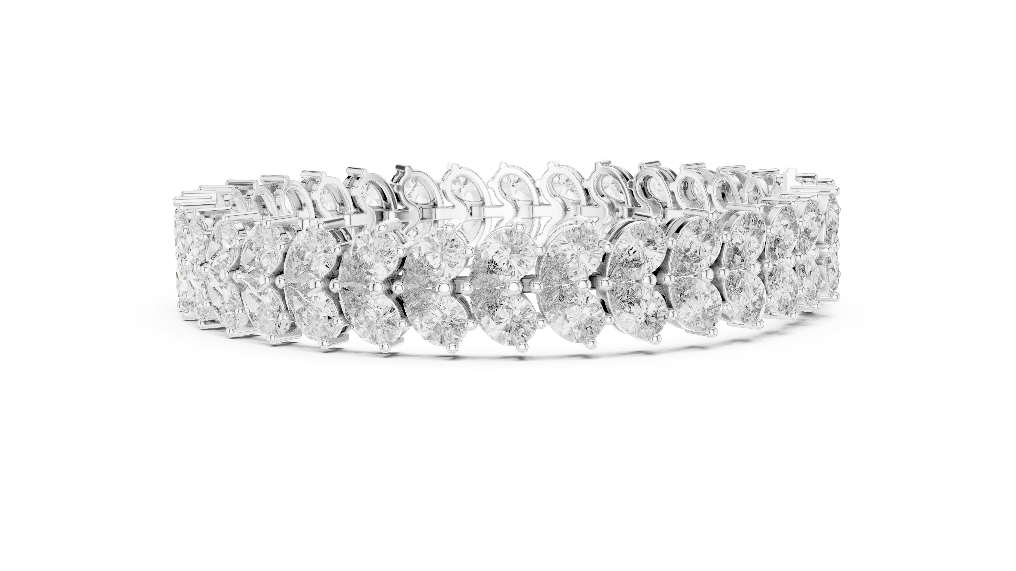 سوار التنس بكمثرى متدلية in White Gold - VYKA Diamonds
