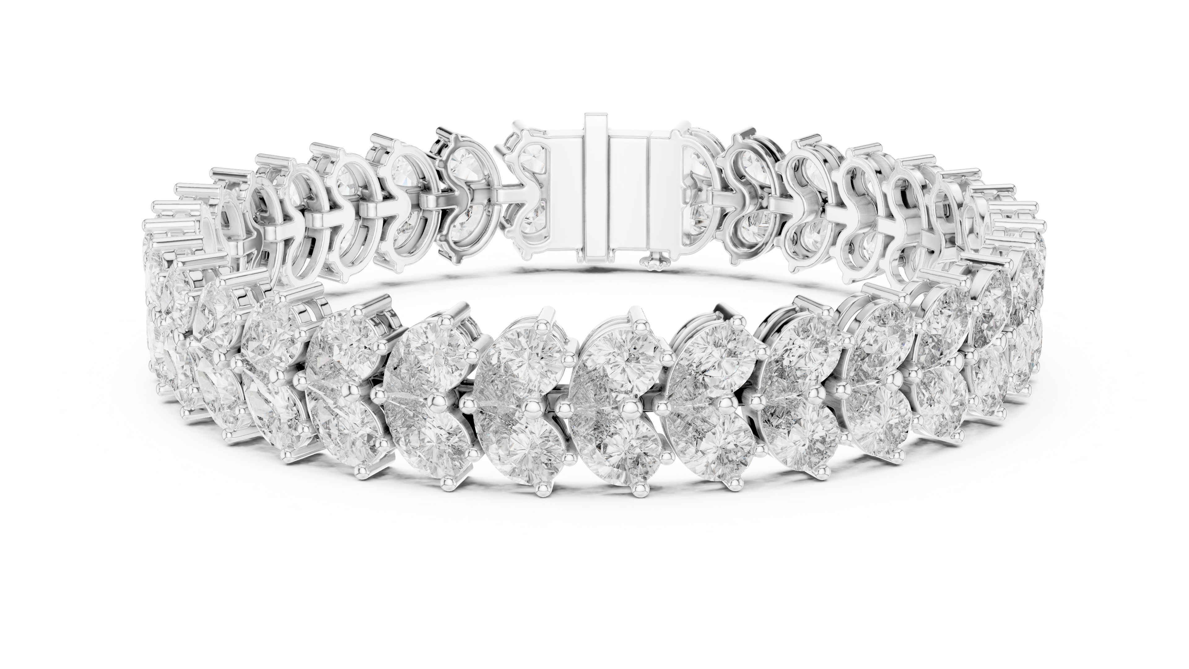 سوار التنس بكمثرى متدلية in White Gold - VYKA Diamonds