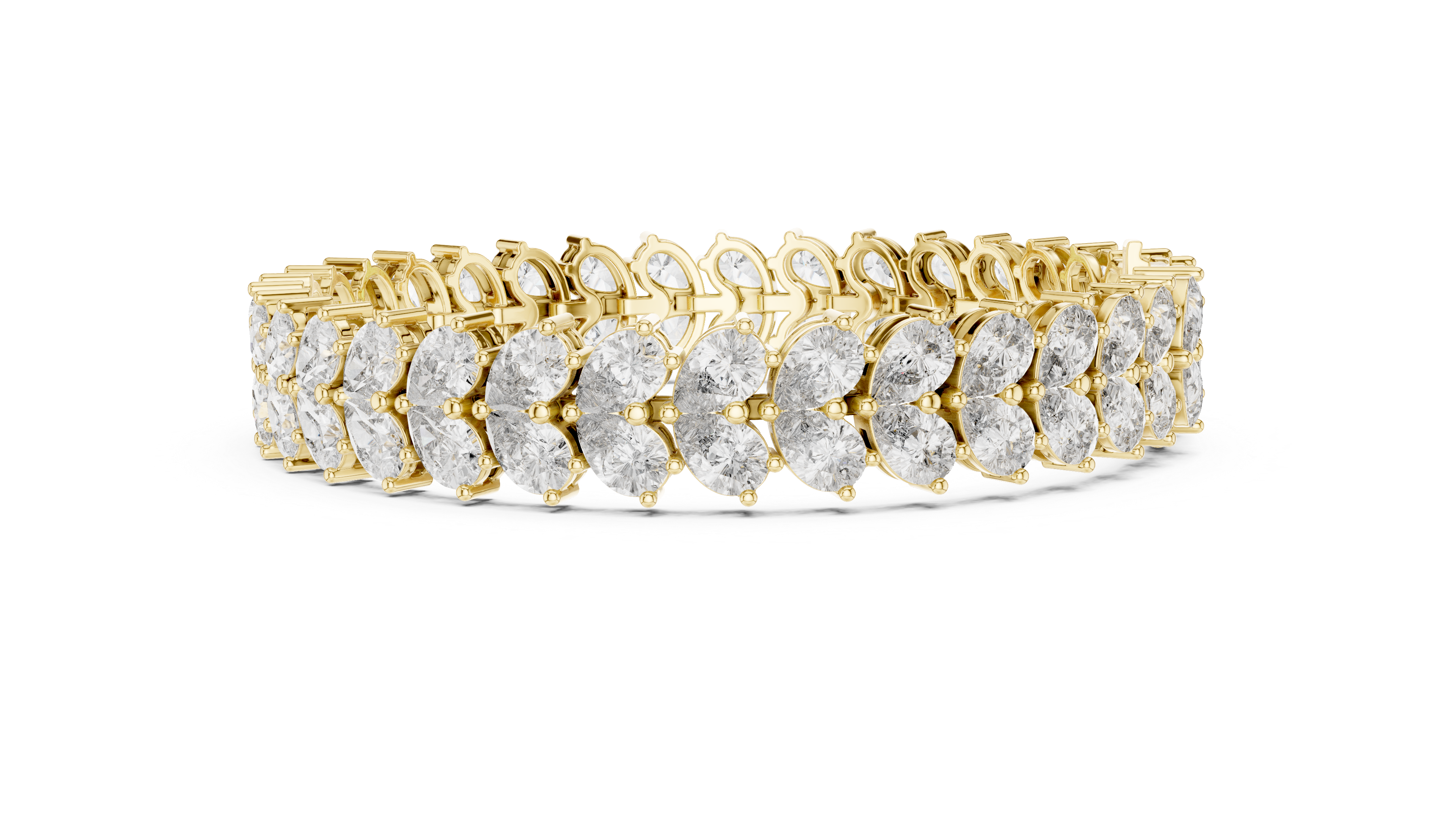 سوار التنس بكمثرى متدلية in Yellow Gold - VYKA Diamonds