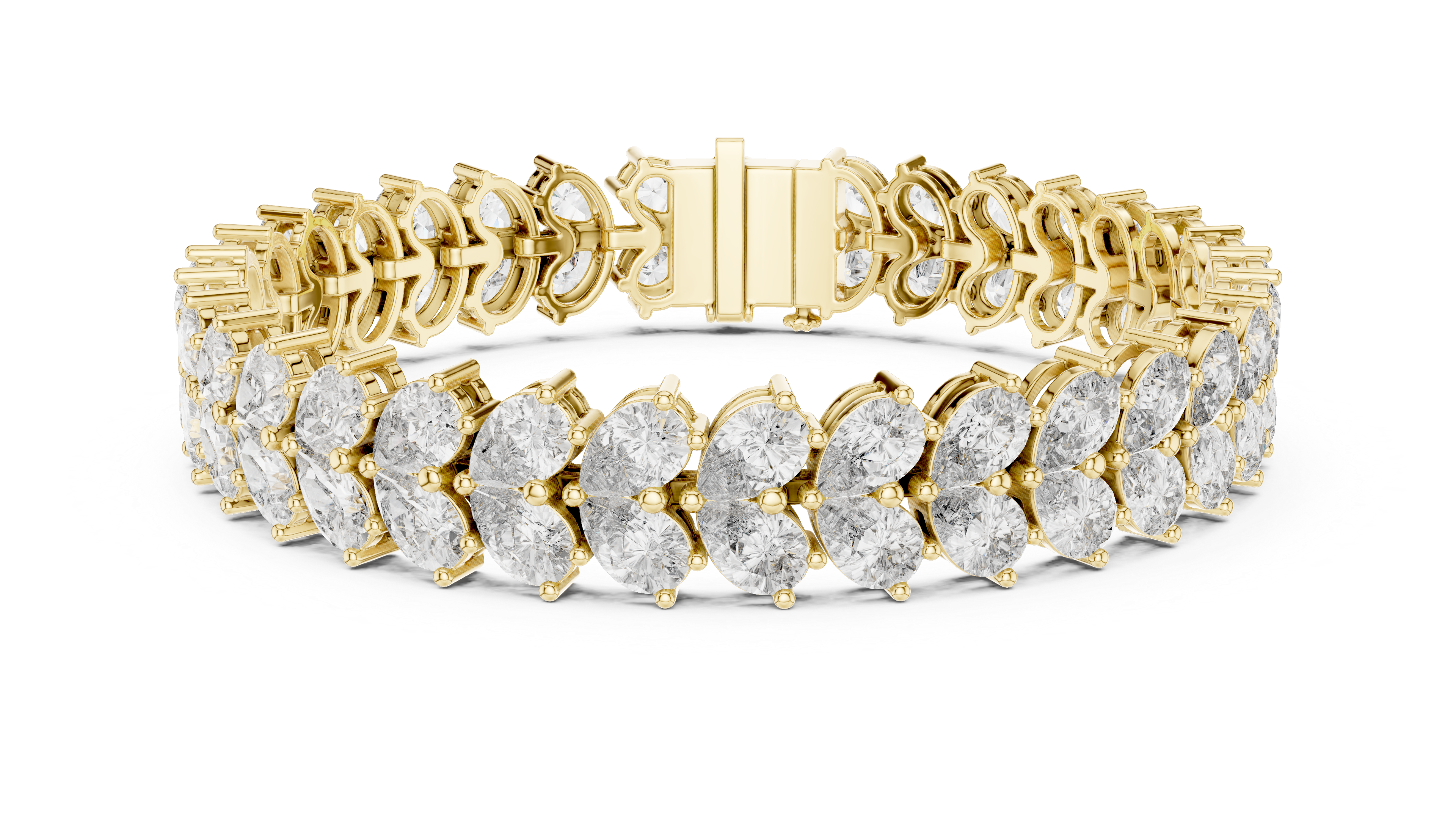 سوار التنس بكمثرى متدلية in Yellow Gold - VYKA Diamonds