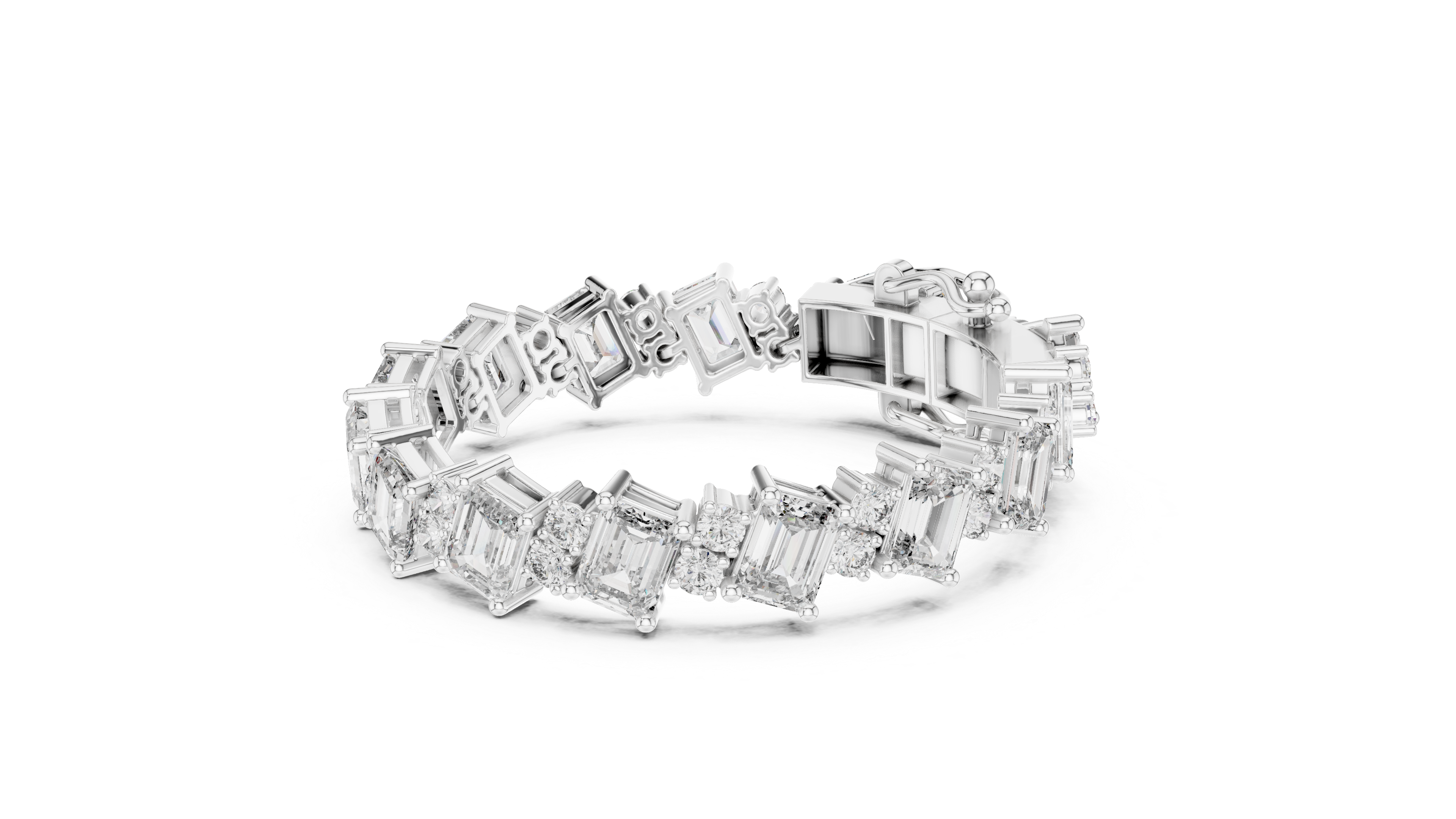سوار الزمرد الأنيق in White Gold - VYKA Diamonds