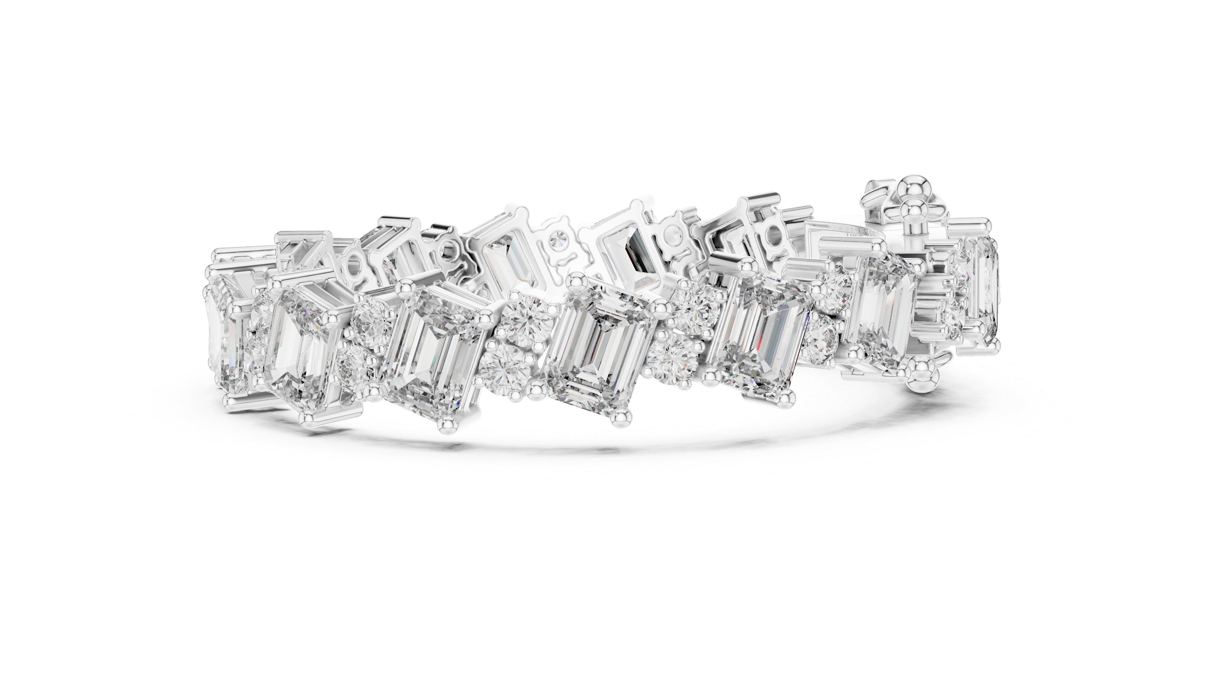 سوار الزمرد الأنيق in White Gold - VYKA Diamonds