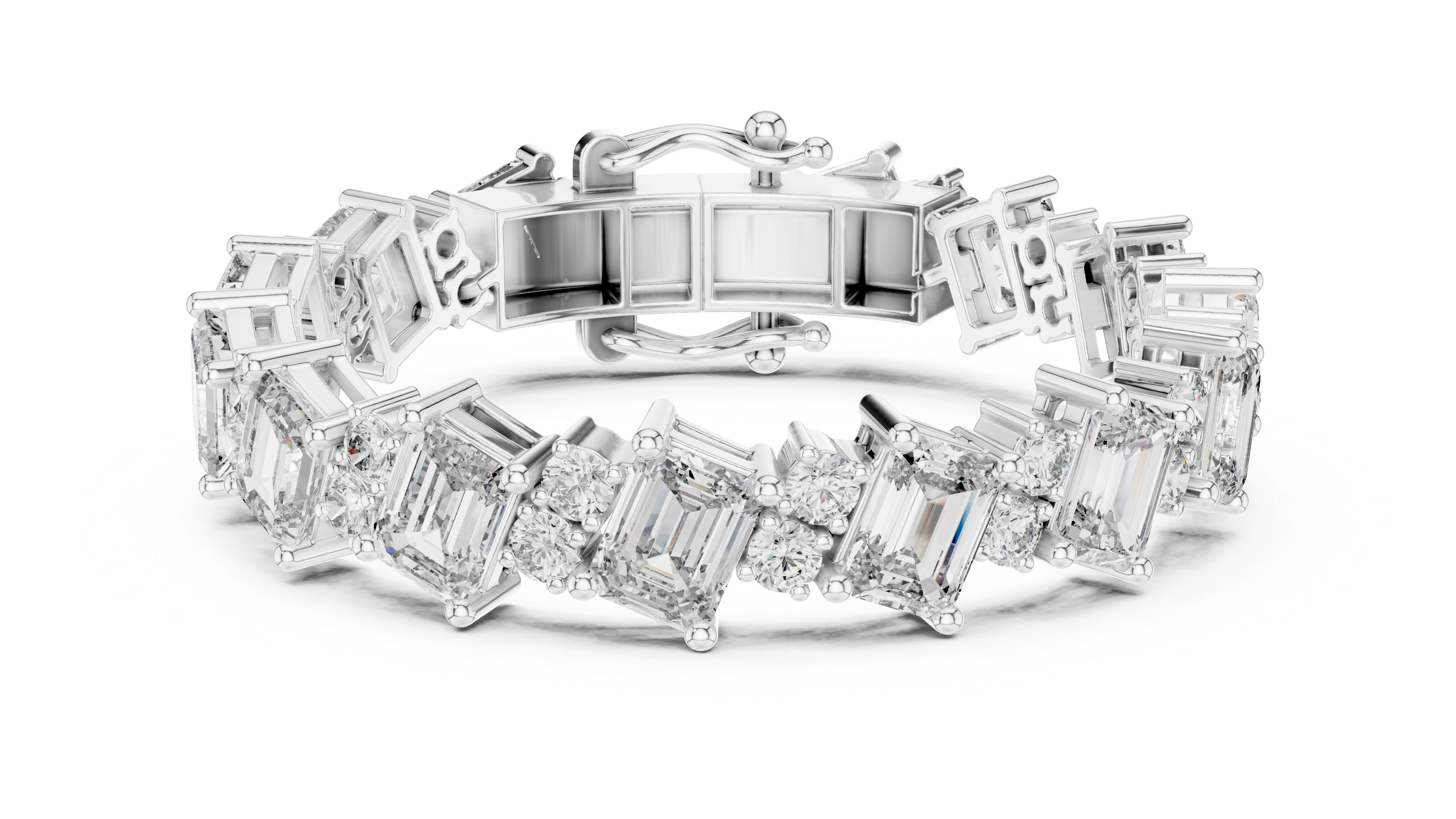 سوار الزمرد الأنيق in White Gold - VYKA Diamonds