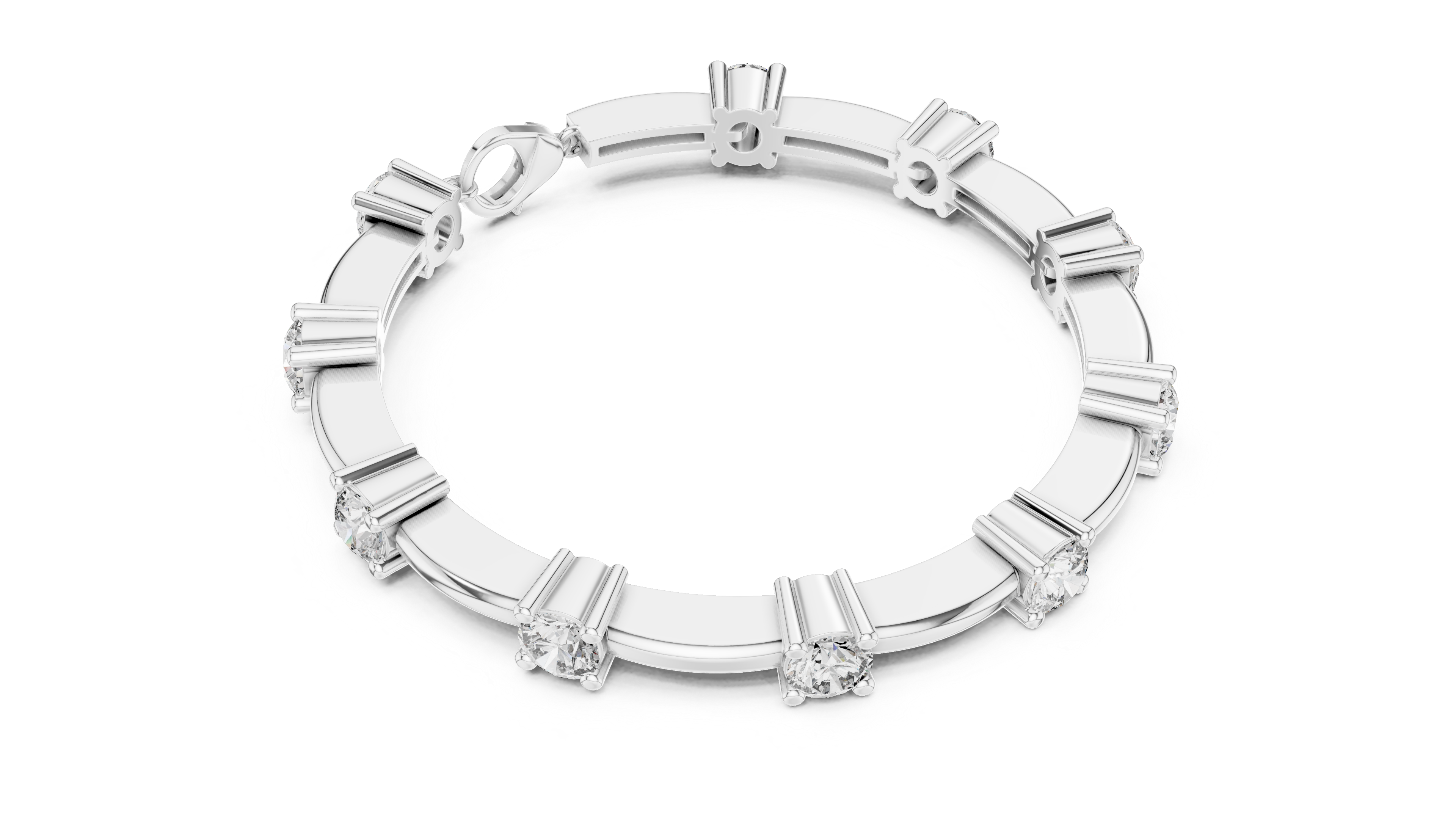 سوار سوليتير ماكسي in White Gold - VYKA Diamonds