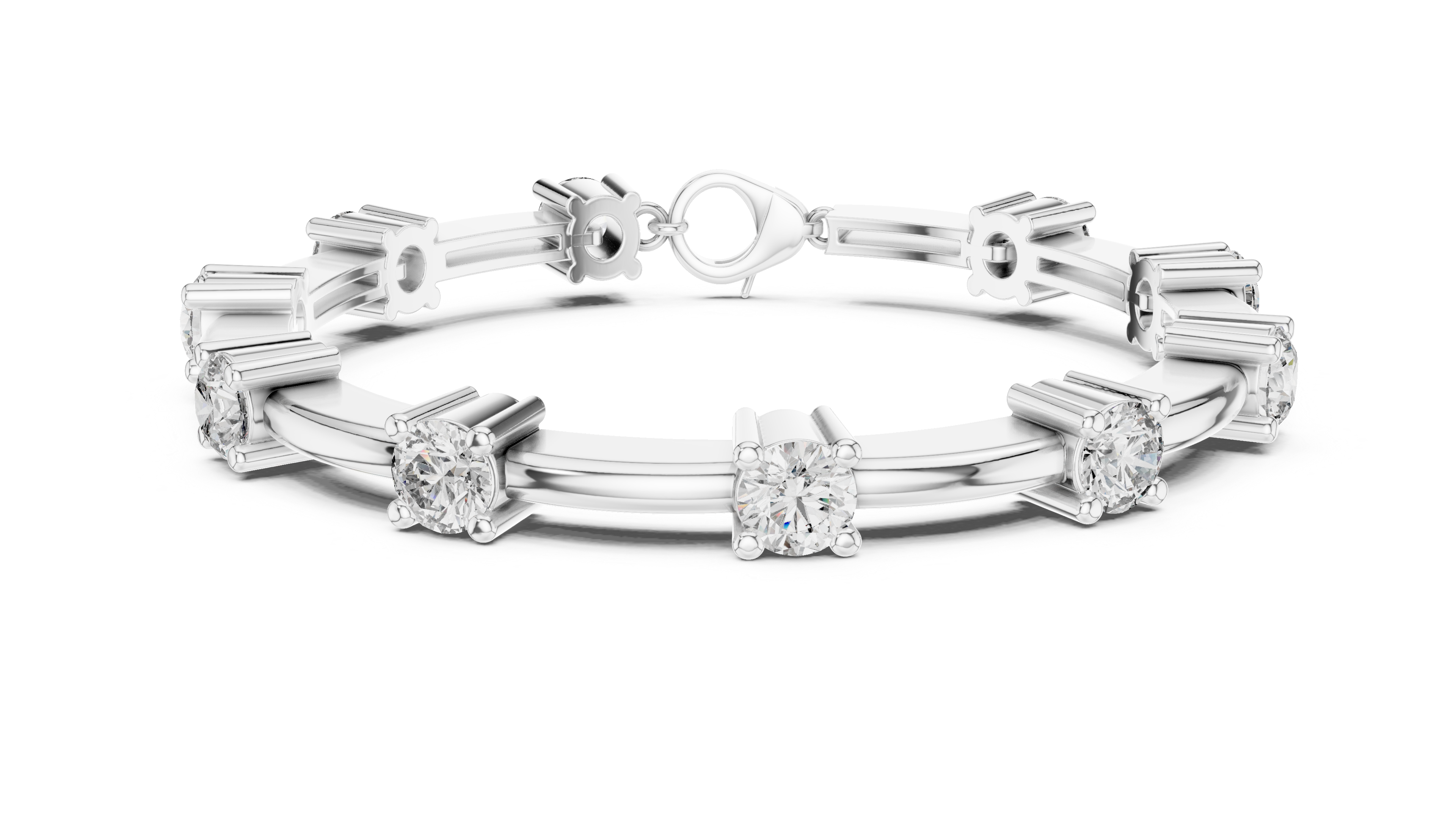سوار سوليتير ماكسي in White Gold - VYKA Diamonds
