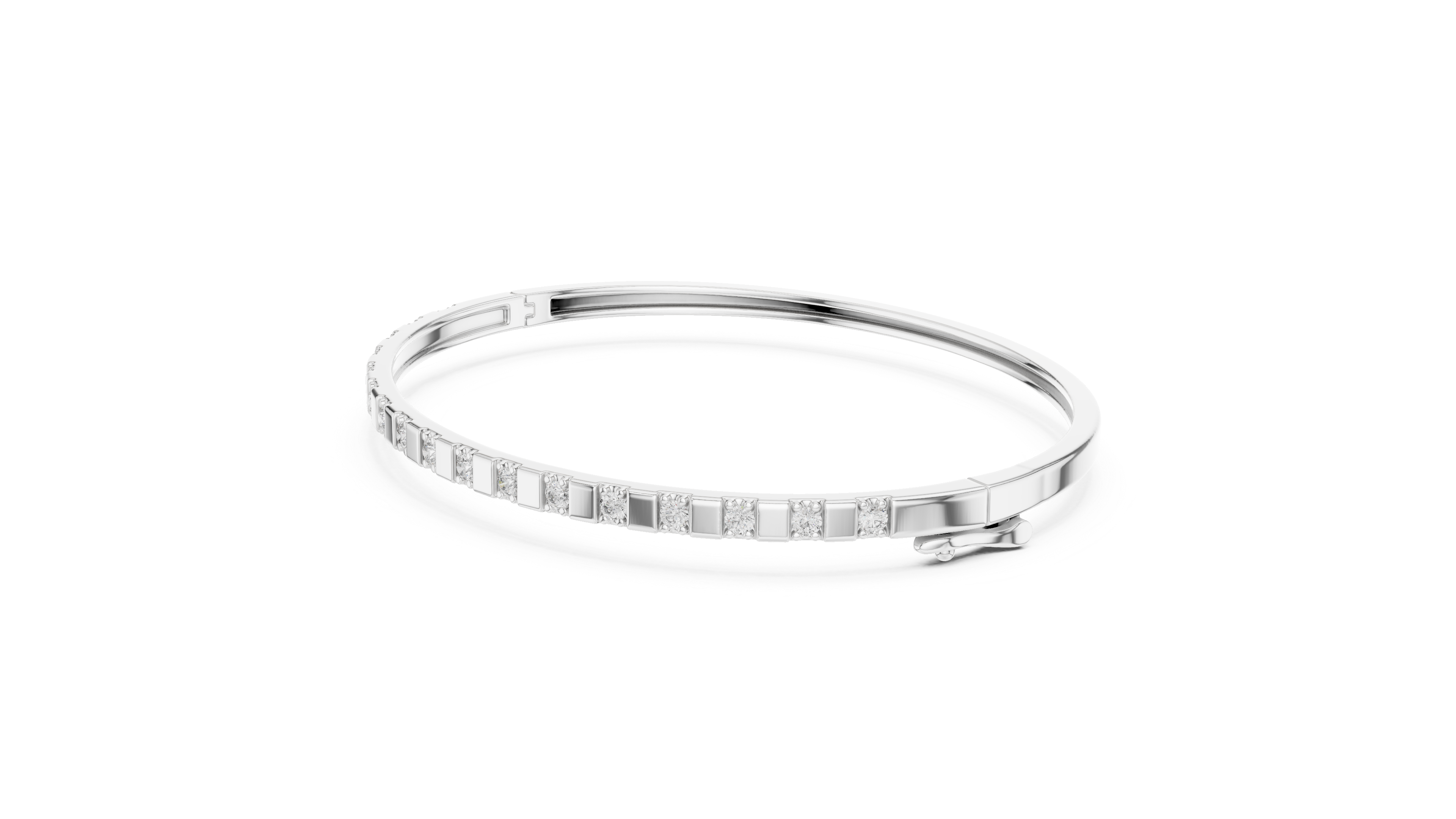 سوار ألماس مرصع بقِطع صغيرة in White Gold - VYKA Diamonds