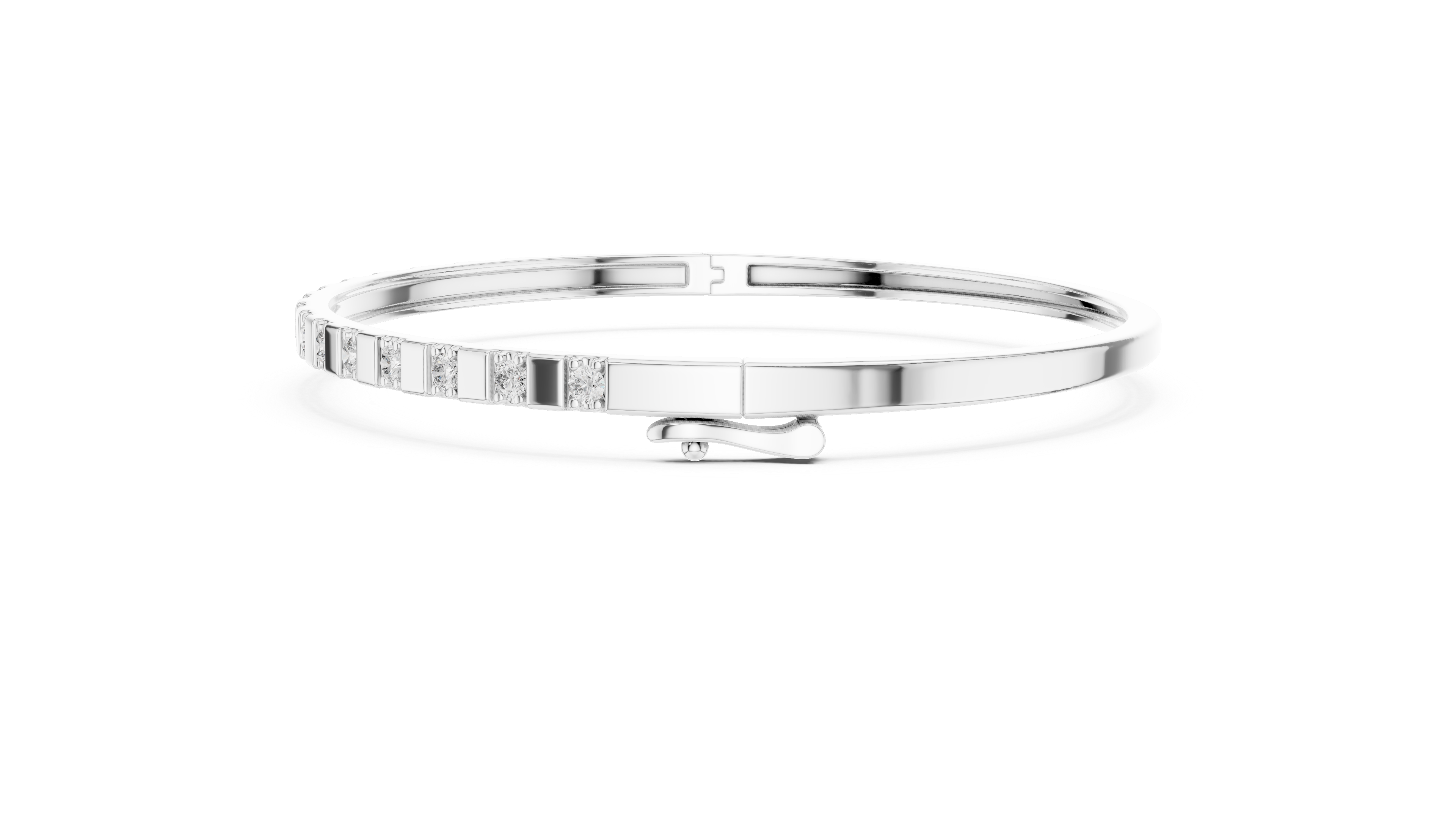 سوار ألماس مرصع بقِطع صغيرة in White Gold - VYKA Diamonds