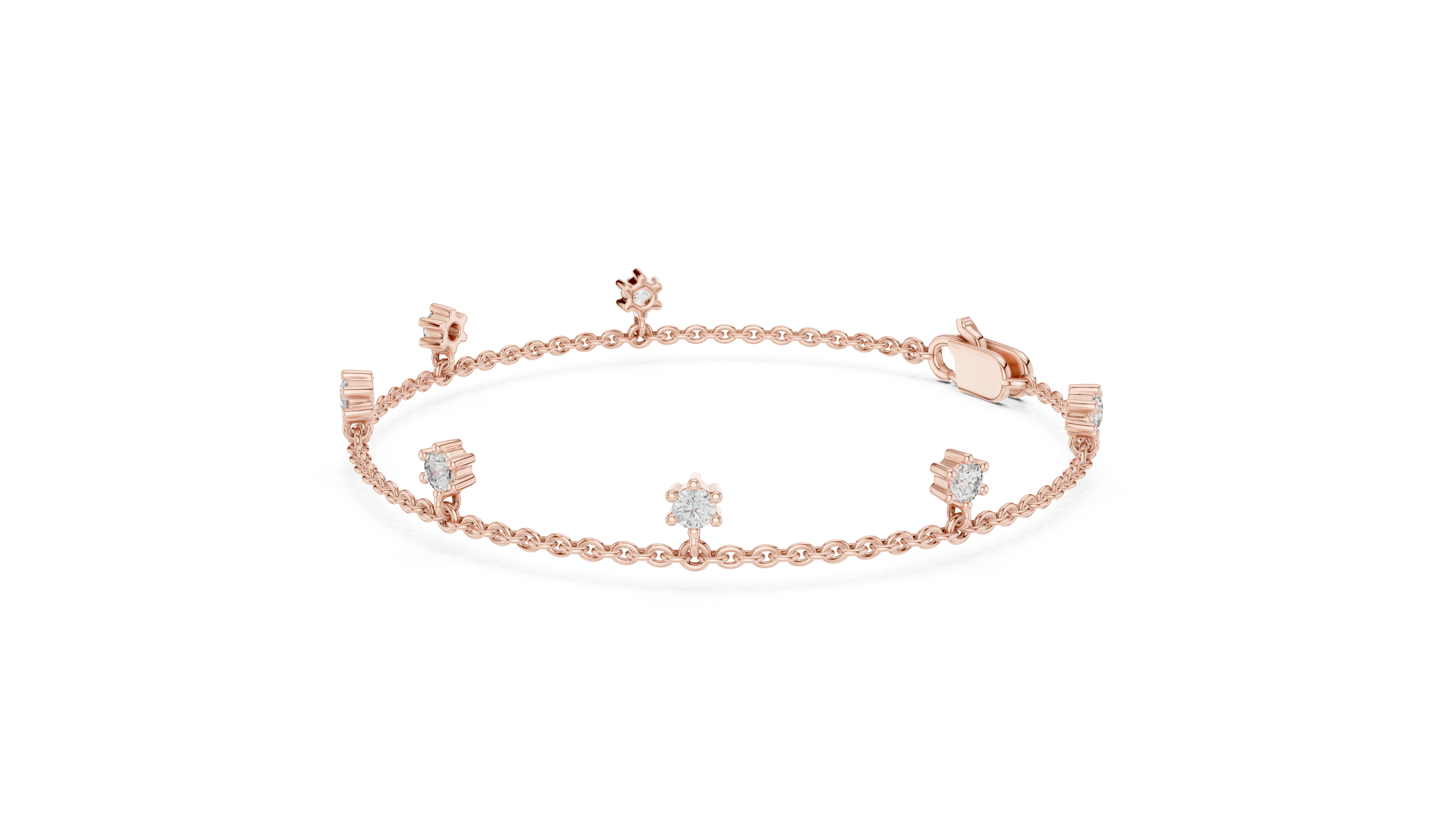 سوار سلسلة ألماس بسيط in Rose Gold - VYKA Diamonds