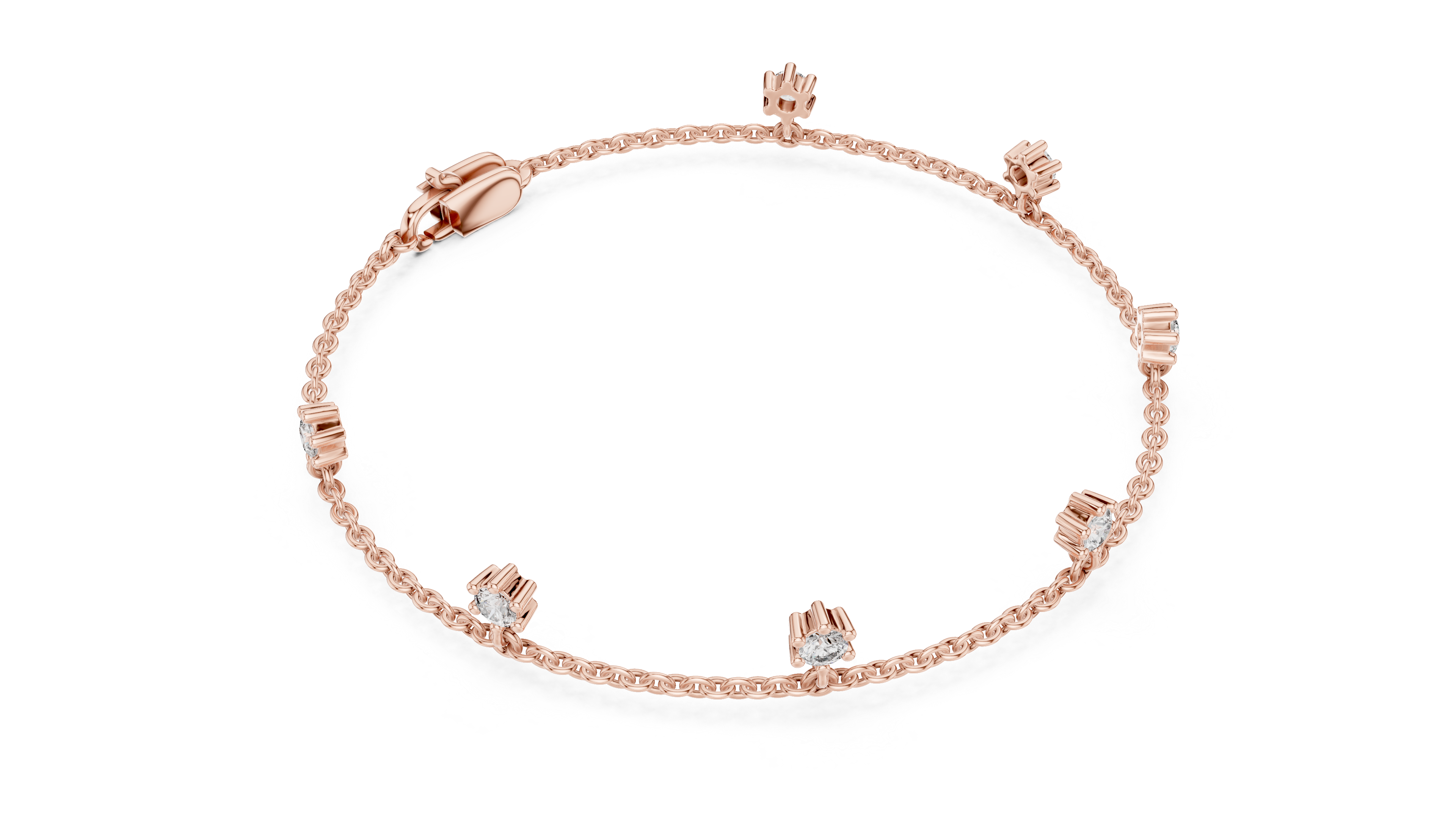 سوار سلسلة ألماس بسيط in Rose Gold - VYKA Diamonds