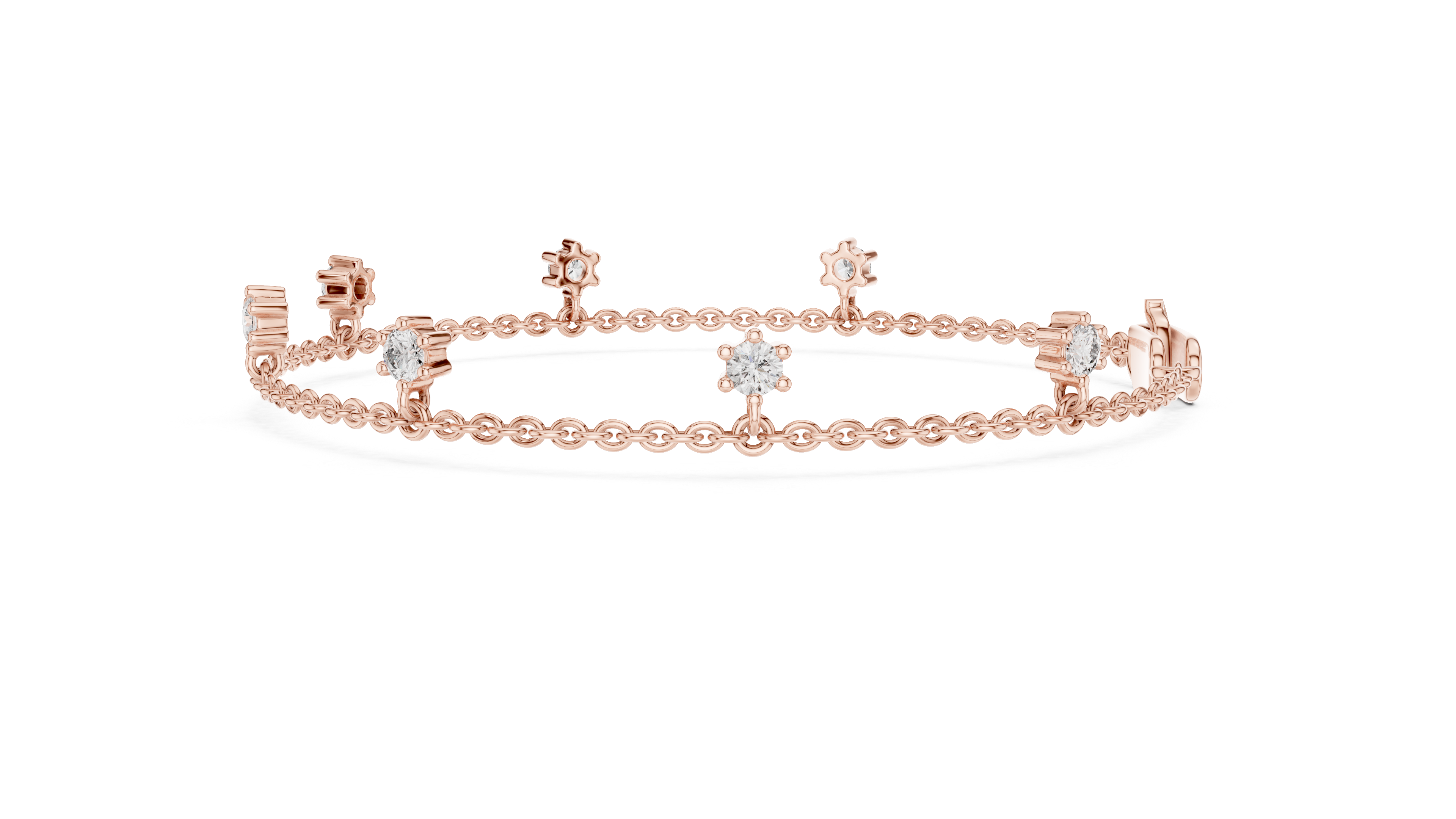 سوار سلسلة ألماس بسيط in Rose Gold - VYKA Diamonds
