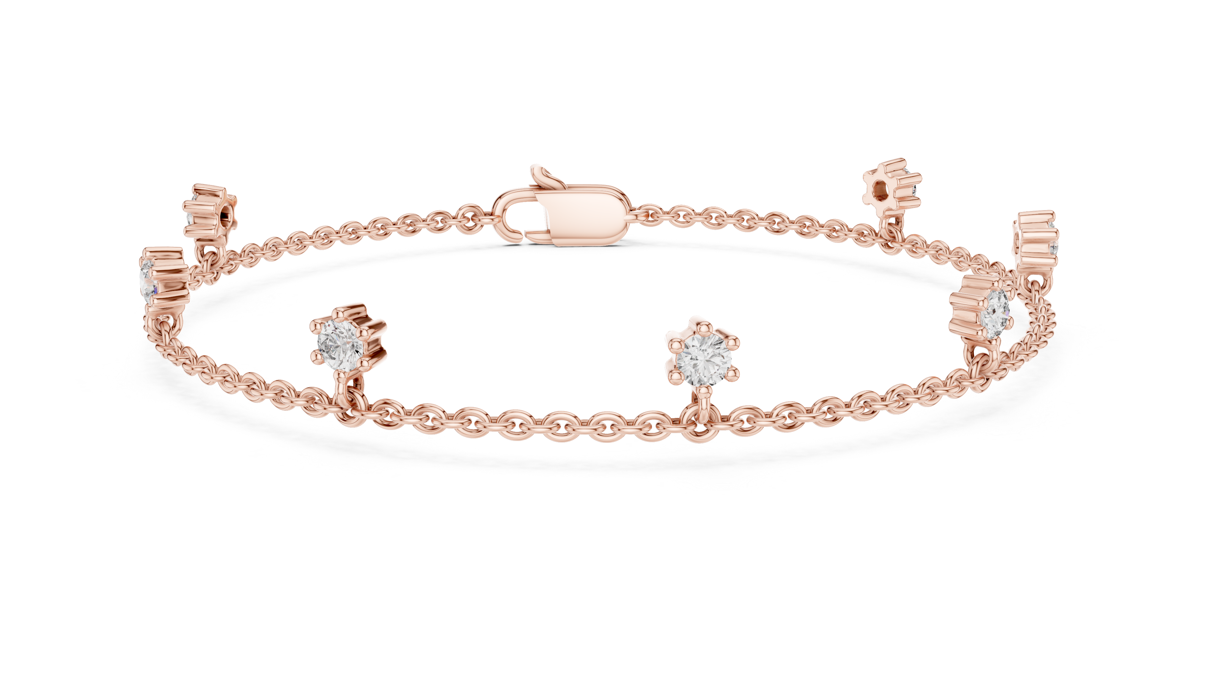 سوار سلسلة ألماس بسيط in Rose Gold - VYKA Diamonds