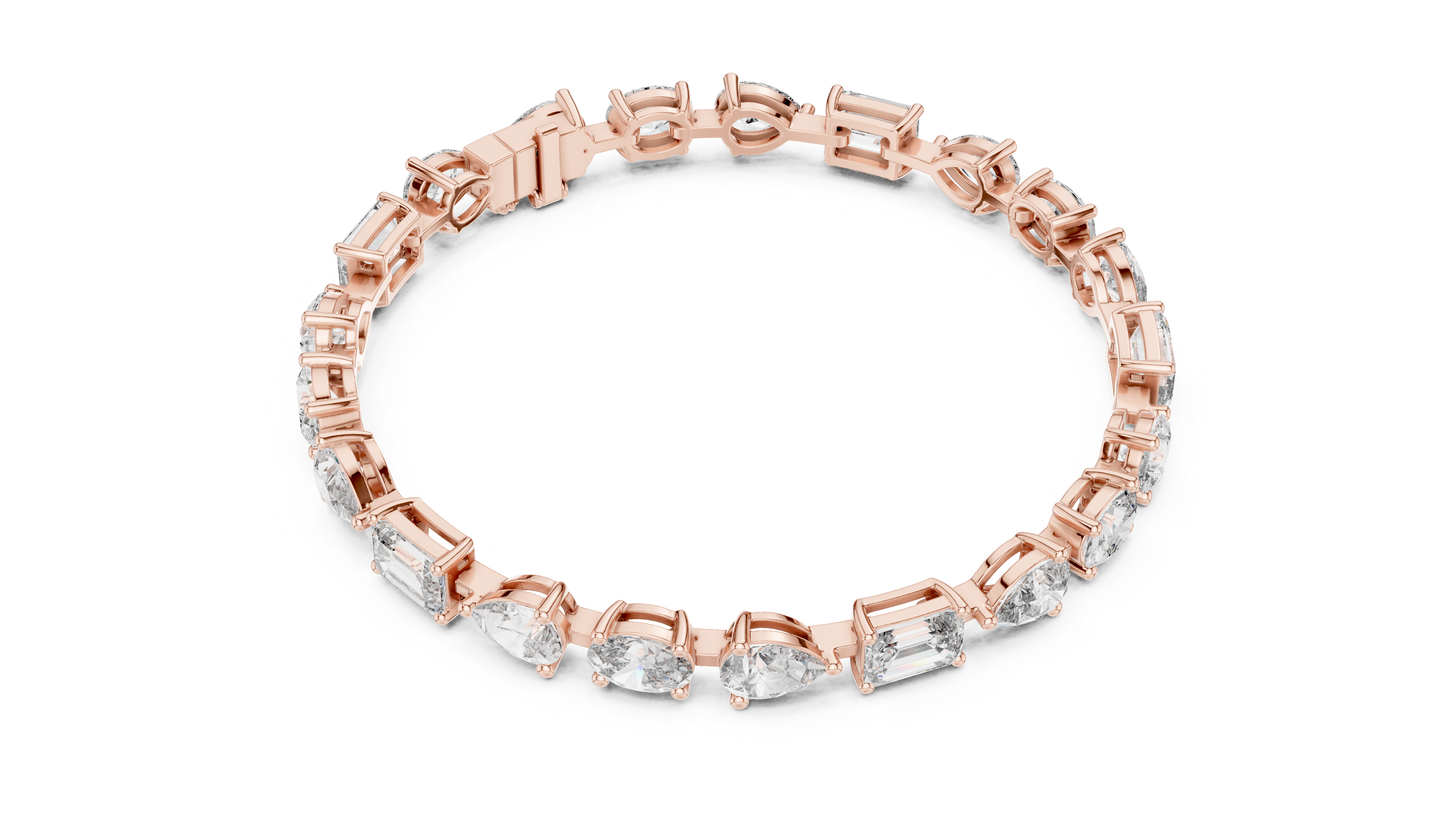 سوار التنس البيضاوي in Rose Gold - VYKA Diamonds