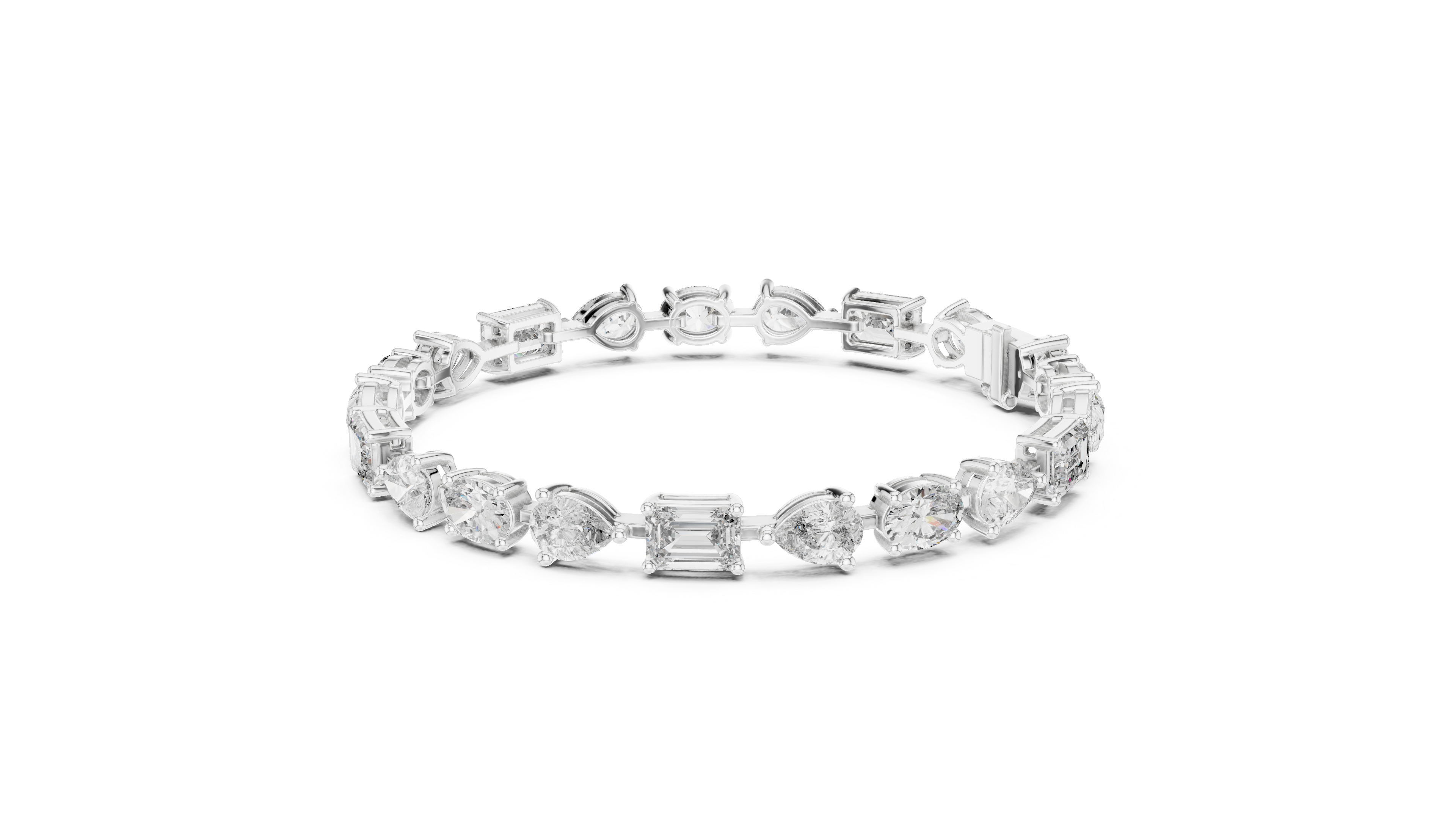 سوار التنس البيضاوي in White Gold - VYKA Diamonds