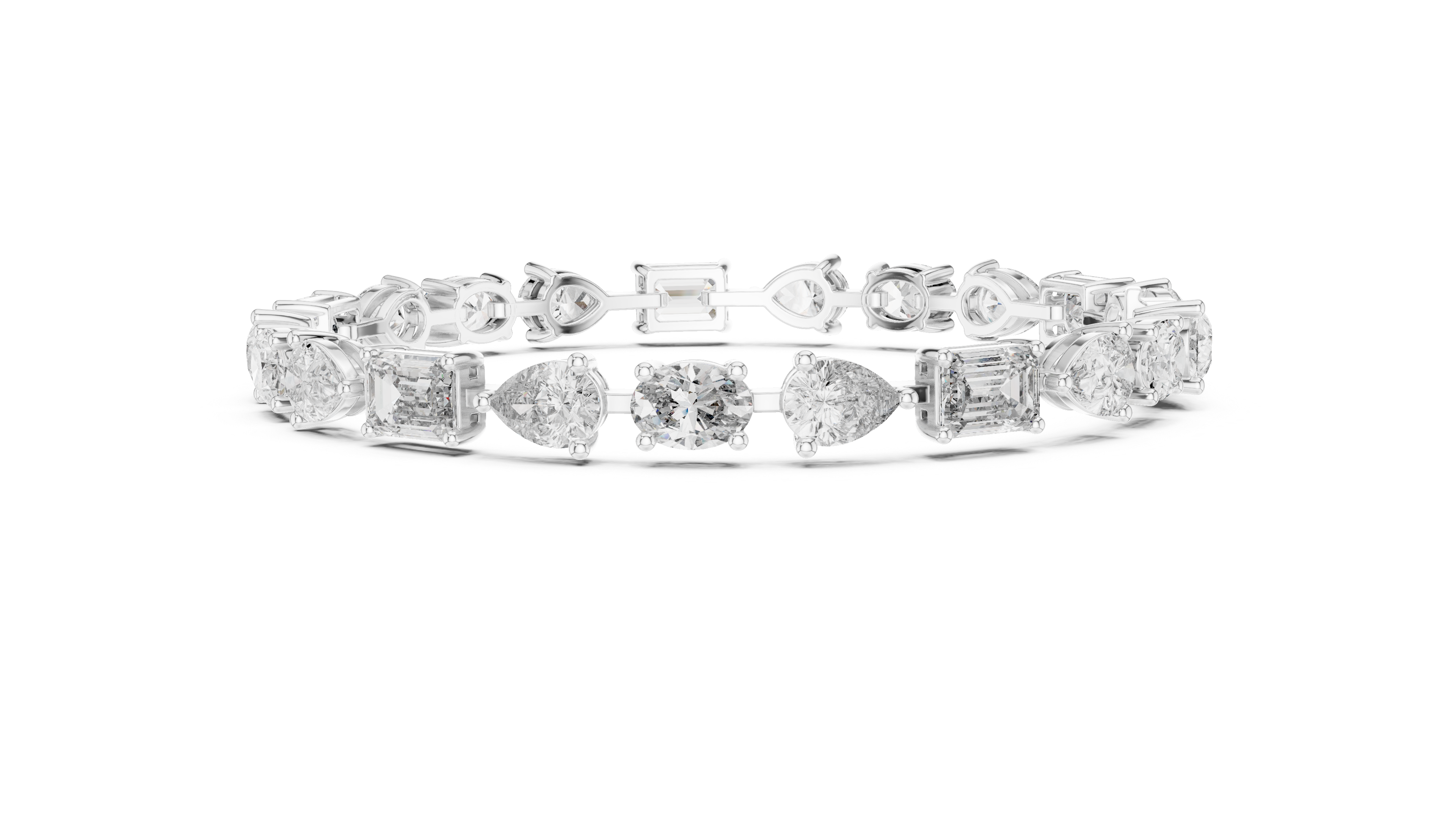 سوار التنس البيضاوي in White Gold - VYKA Diamonds