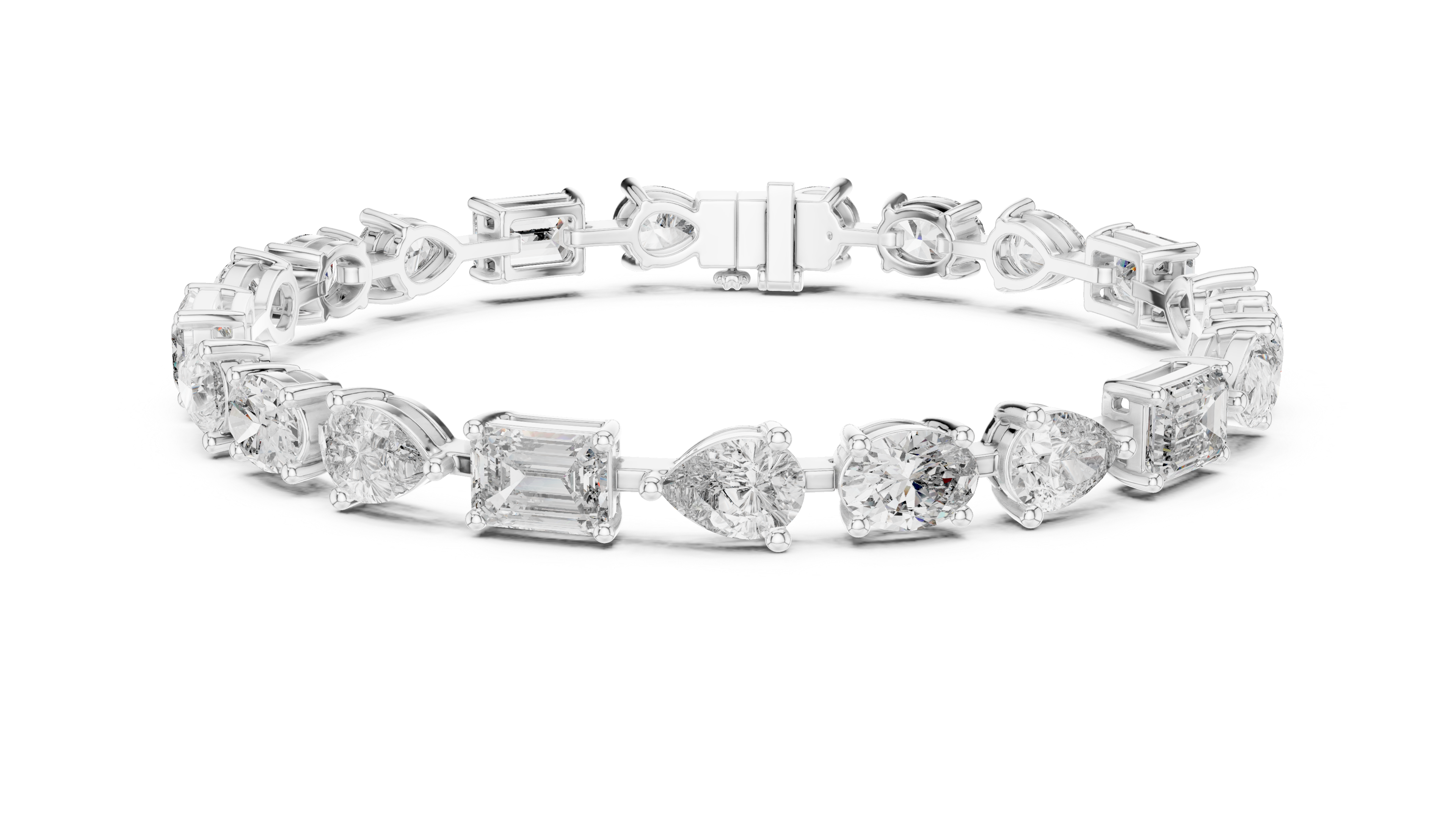 سوار التنس البيضاوي in White Gold - VYKA Diamonds
