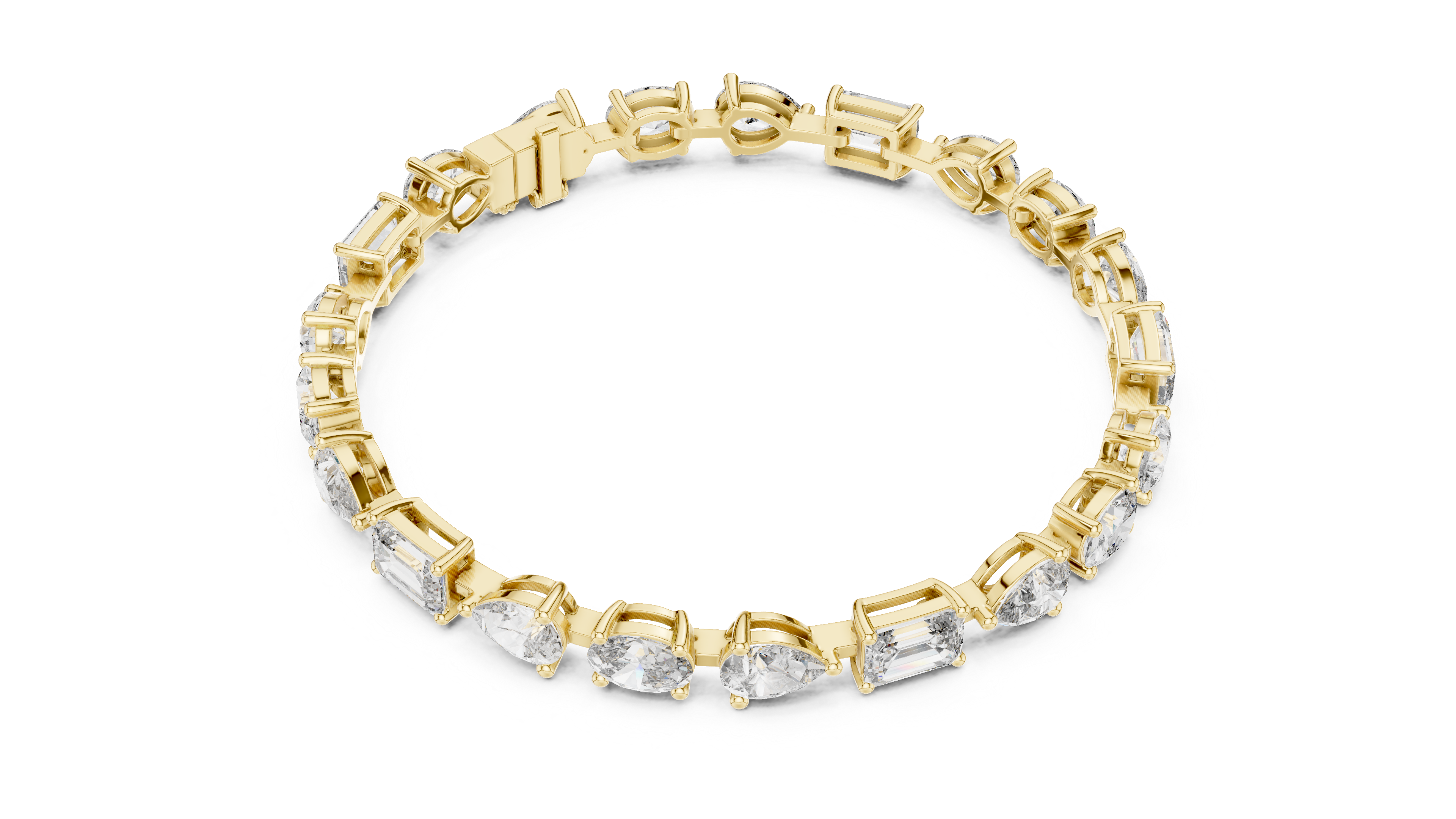 سوار التنس البيضاوي in Yellow Gold - VYKA Diamonds