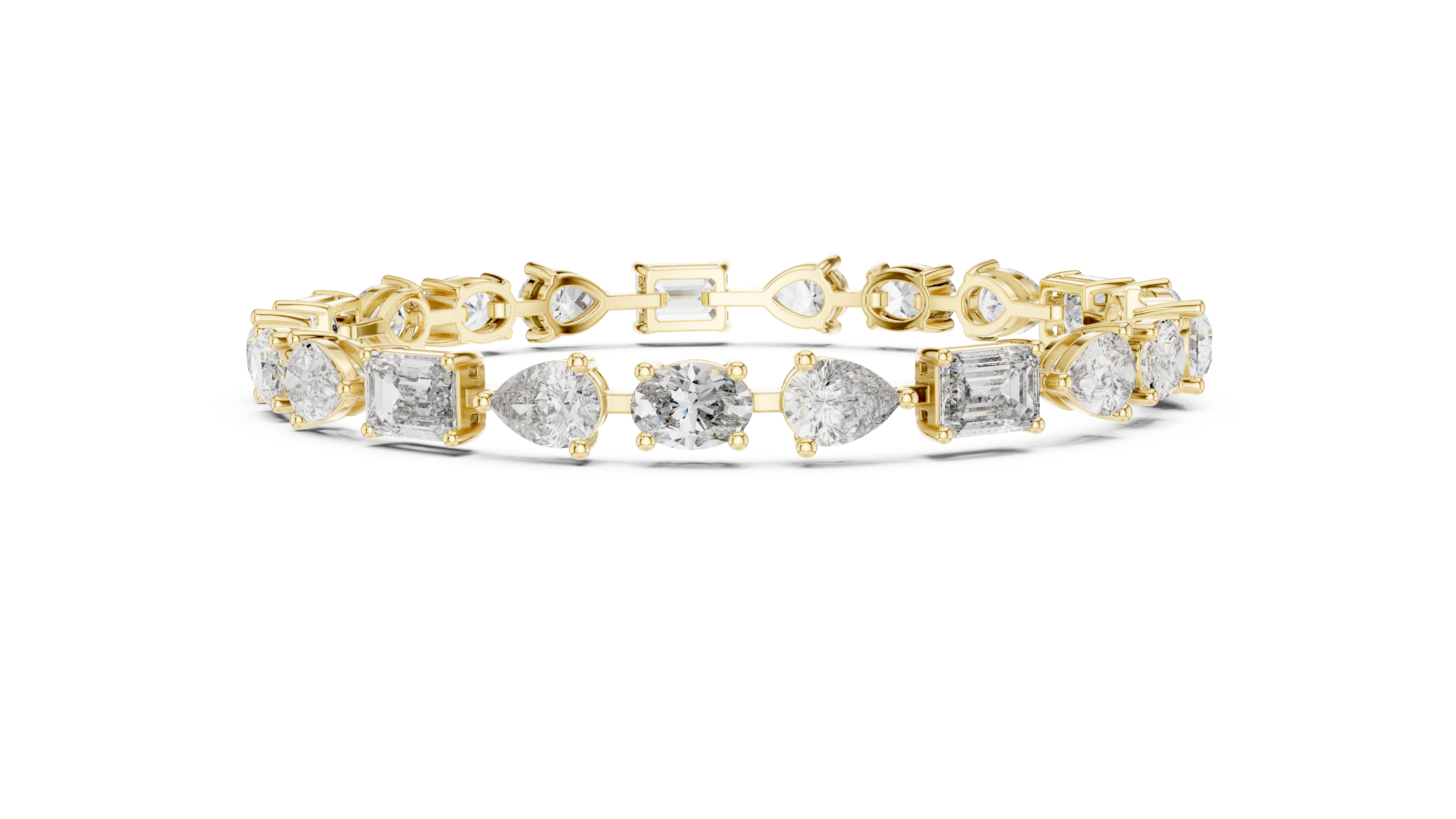 سوار التنس البيضاوي in Yellow Gold - VYKA Diamonds