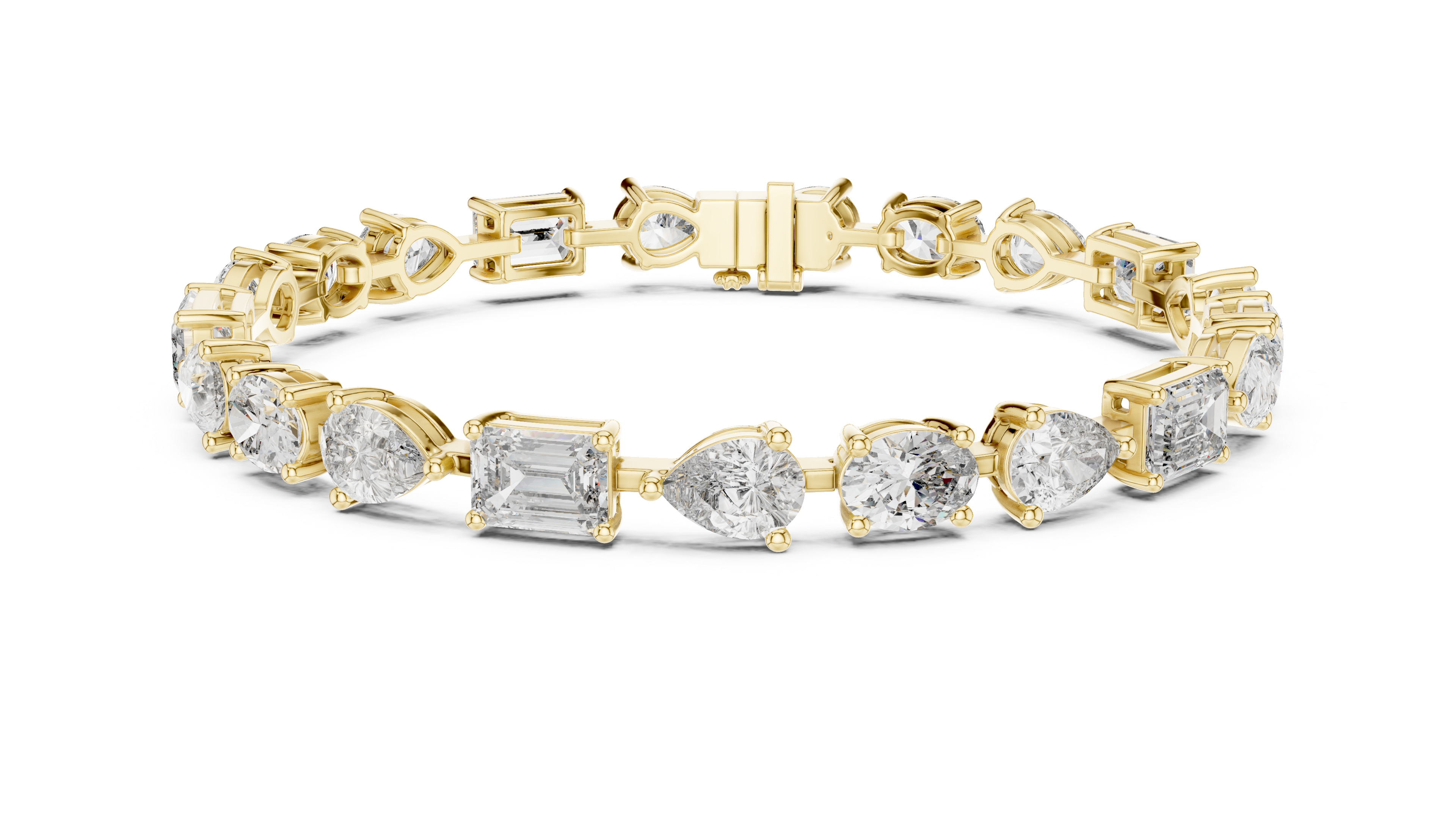 سوار التنس البيضاوي in Yellow Gold - VYKA Diamonds
