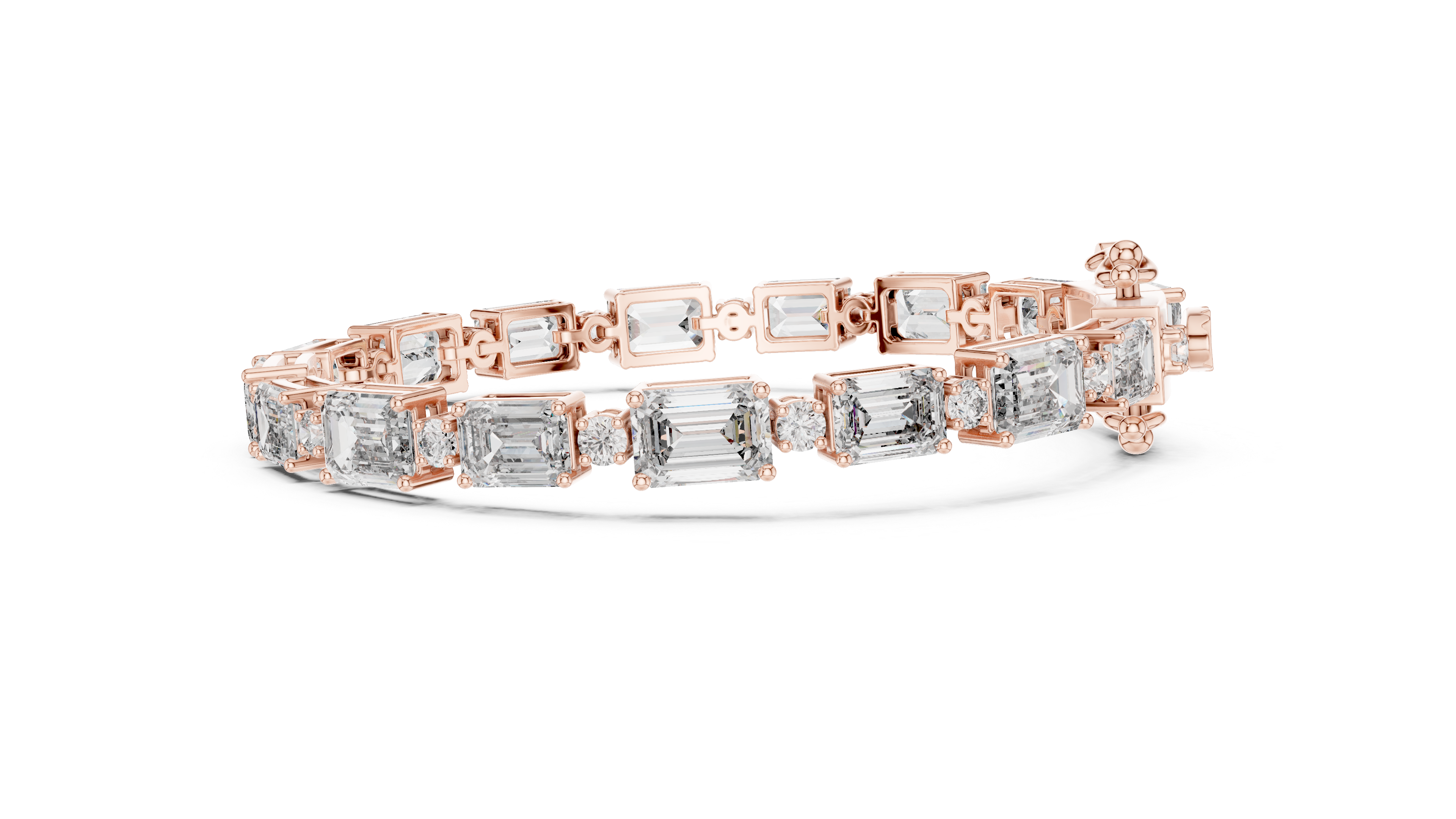 سوار ألماس بقصة الزمرد in Rose Gold - VYKA Diamonds