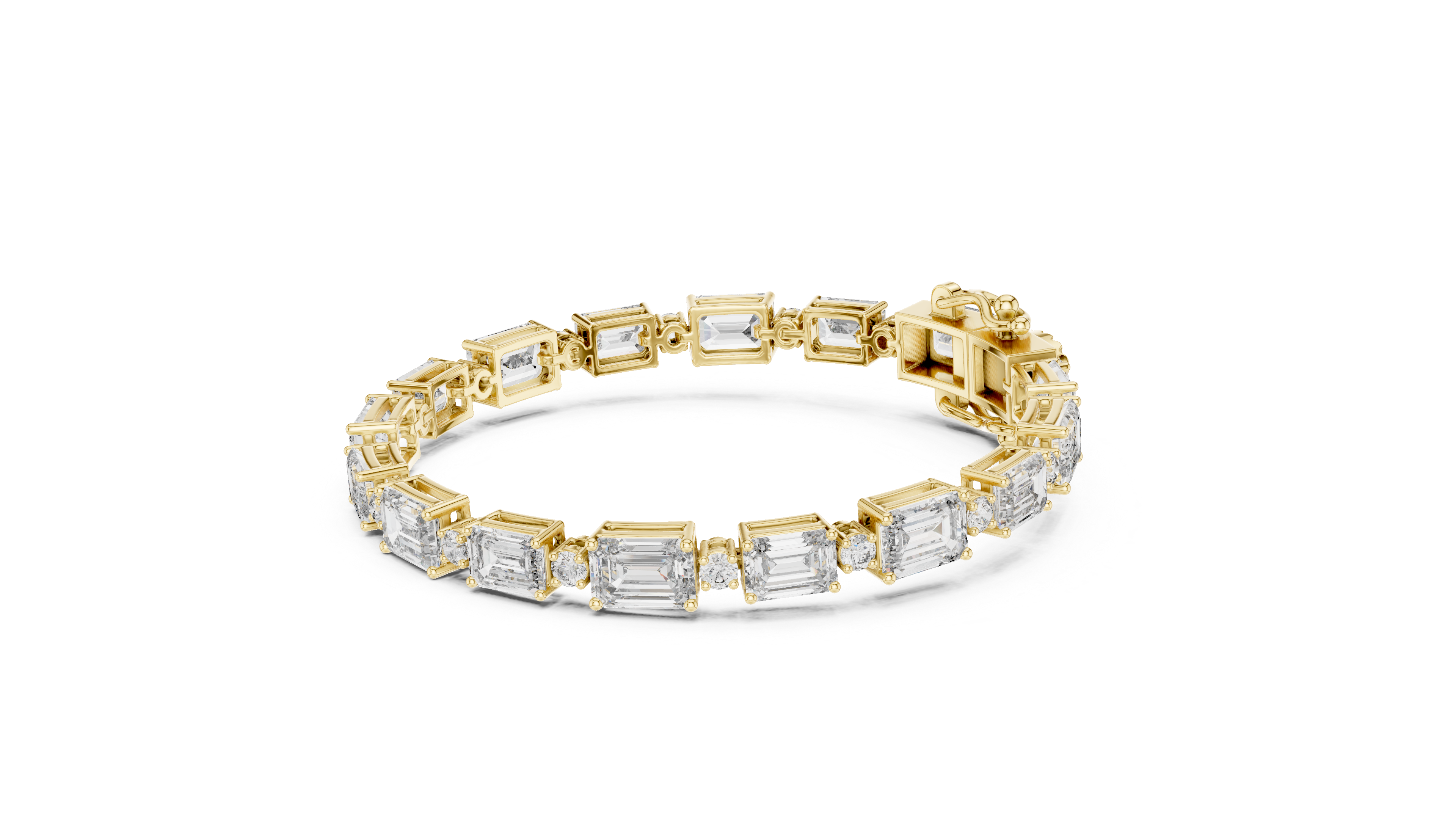 سوار ألماس بقصة الزمرد in Yellow Gold - VYKA Diamonds