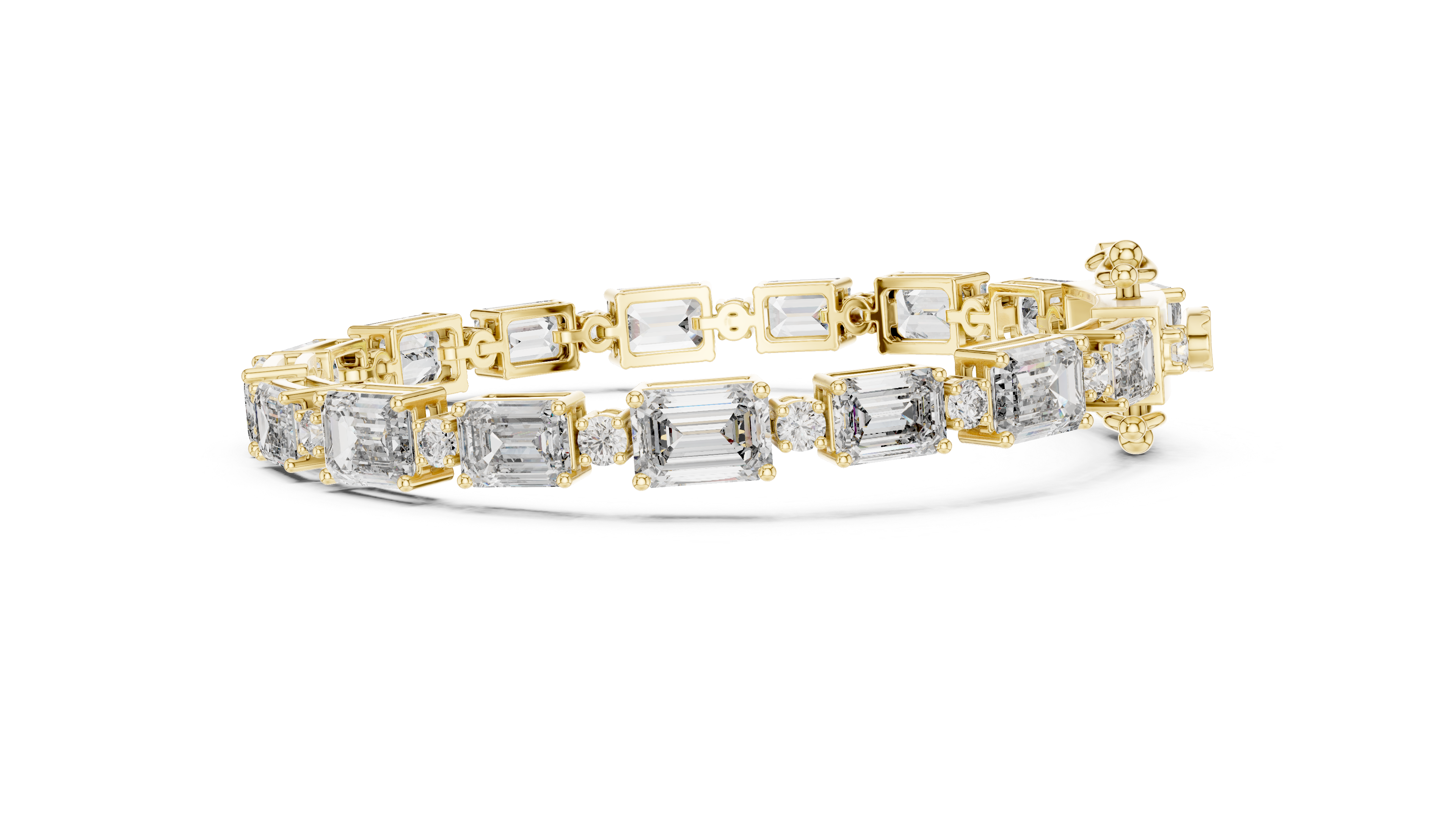 سوار ألماس بقصة الزمرد in Yellow Gold - VYKA Diamonds