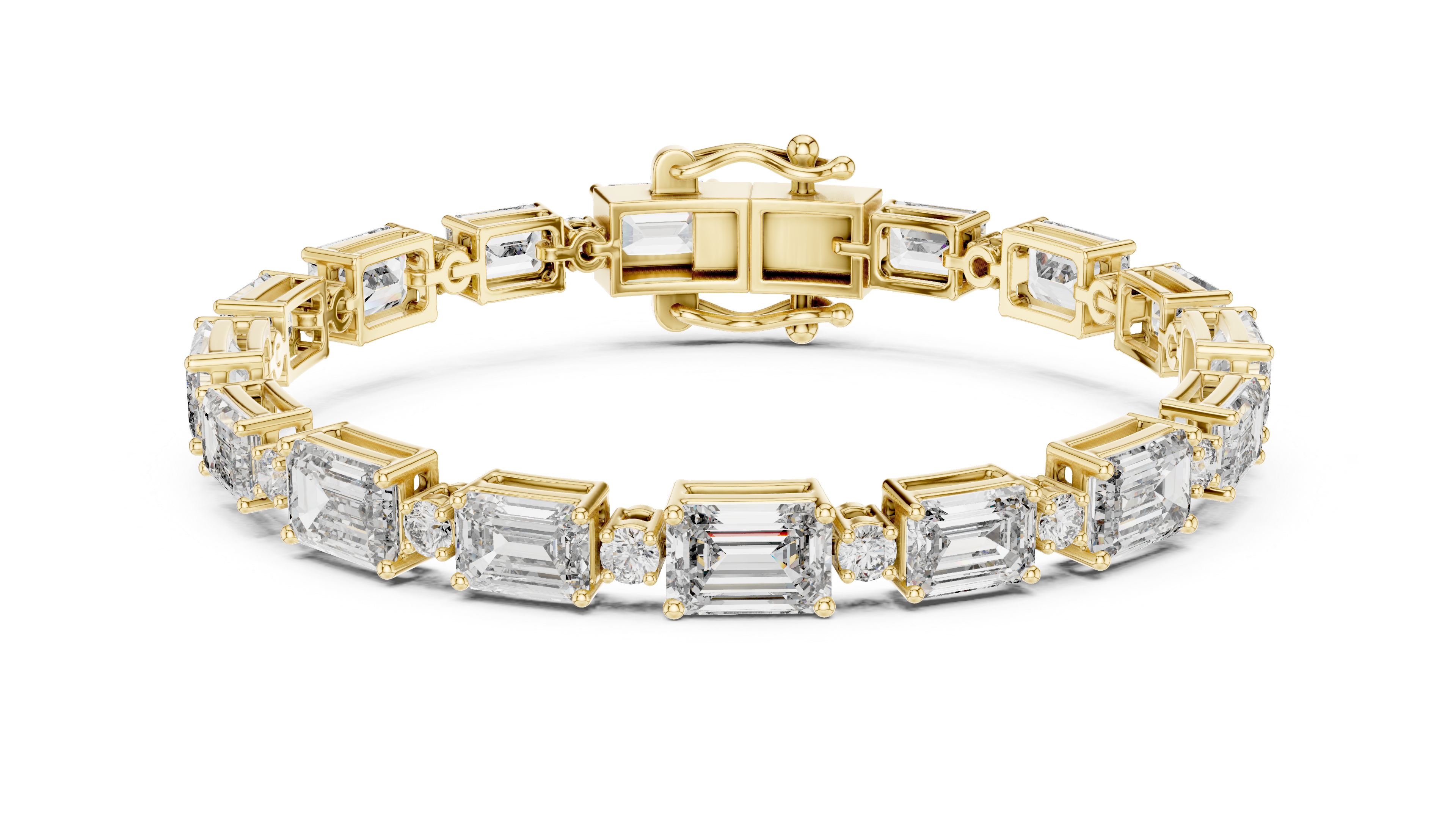 سوار ألماس بقصة الزمرد in Yellow Gold - VYKA Diamonds
