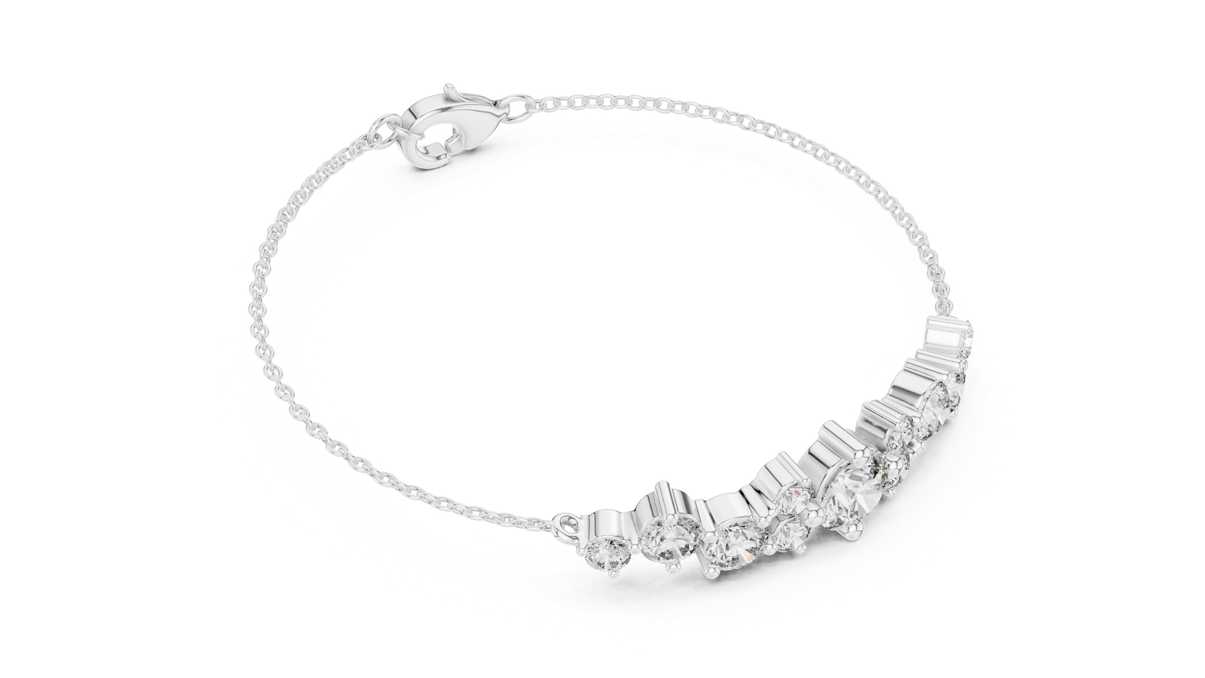 سوار كوليت دائري كبير in White Gold - VYKA Diamonds