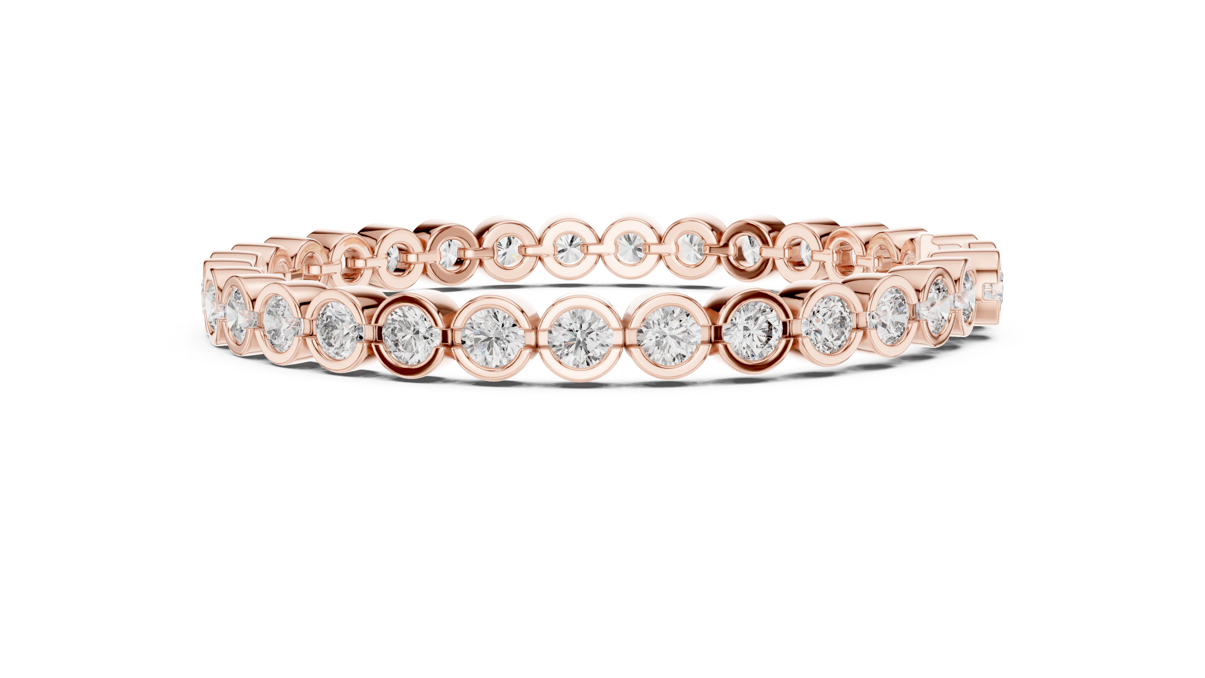 Bezel-Set Round Bracelet in Rose Gold - VYKA Diamonds