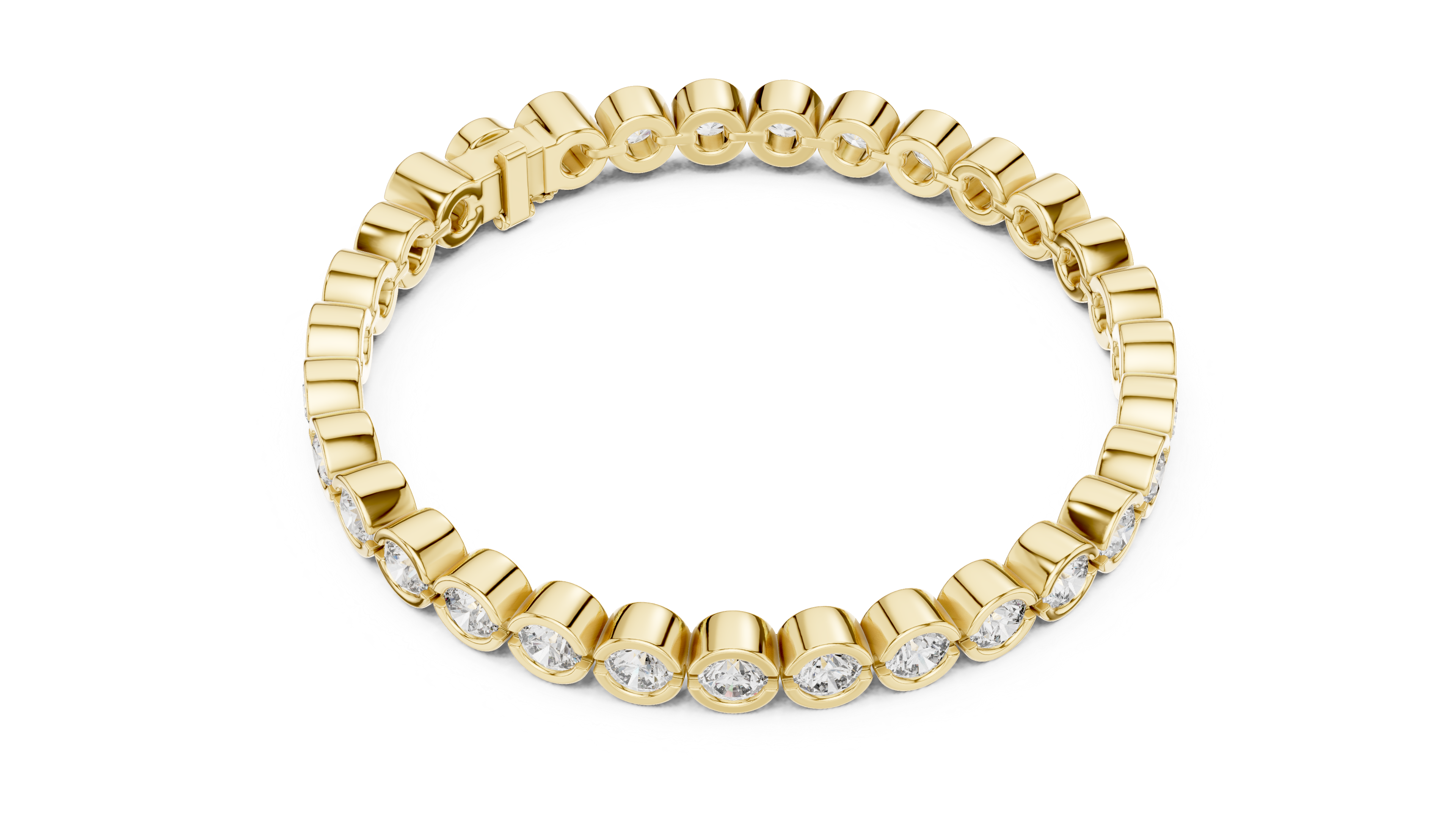 Bezel-Set Round Bracelet in Yellow Gold - VYKA Diamonds