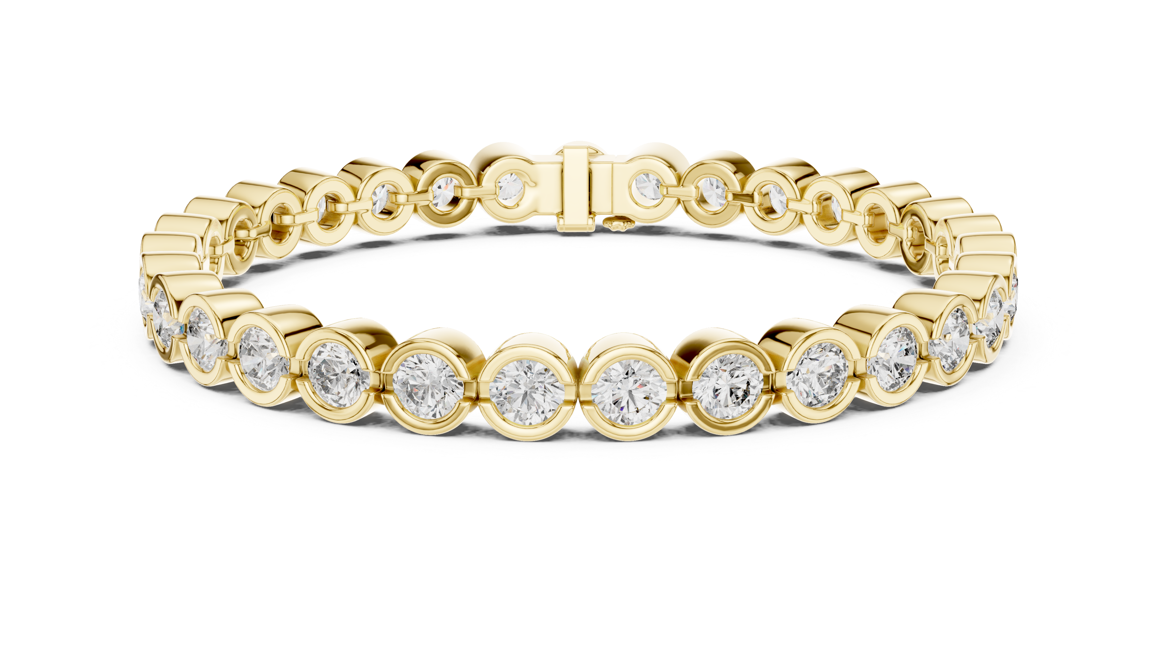Bezel-Set Round Bracelet in Yellow Gold - VYKA Diamonds