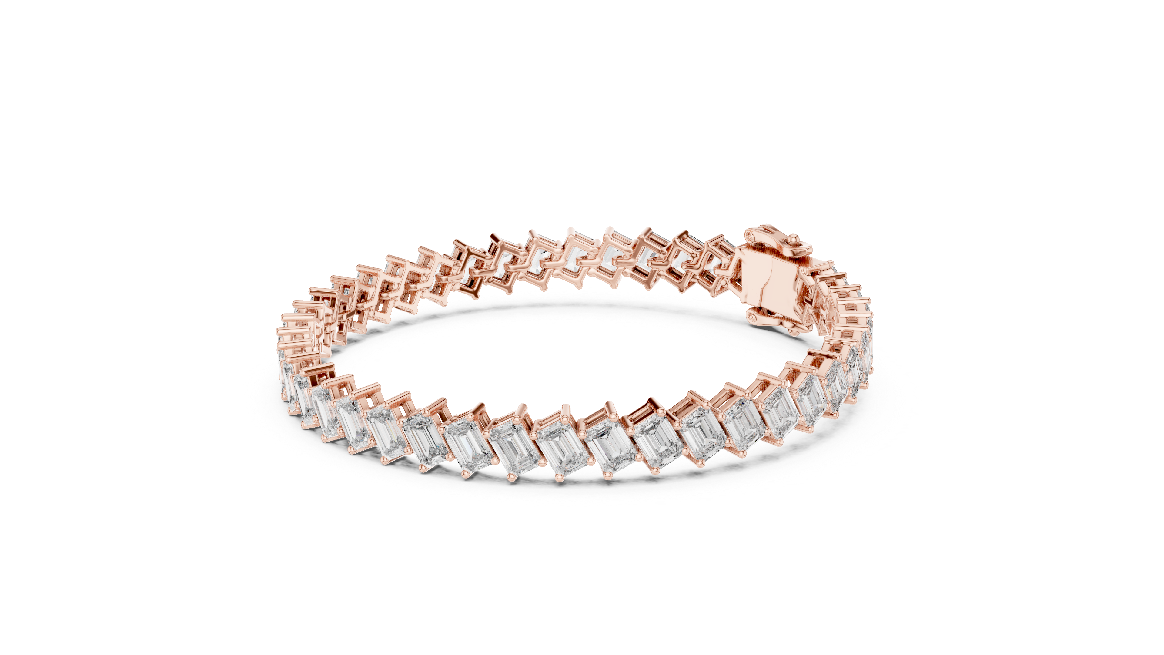 سوار مرصّع بالألماس والزمرد in Rose Gold - VYKA Diamonds
