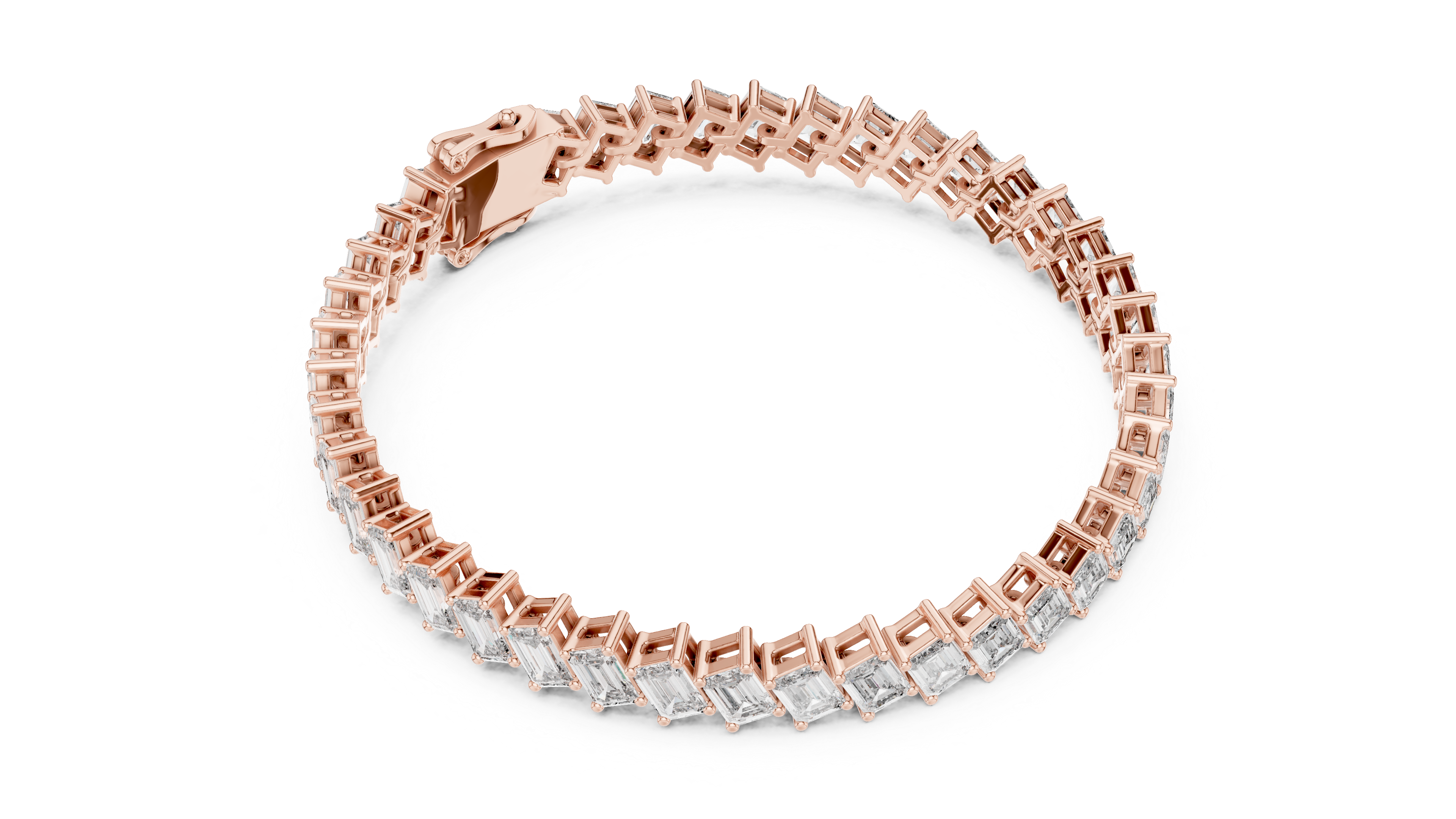 سوار مرصّع بالألماس والزمرد in Rose Gold - VYKA Diamonds