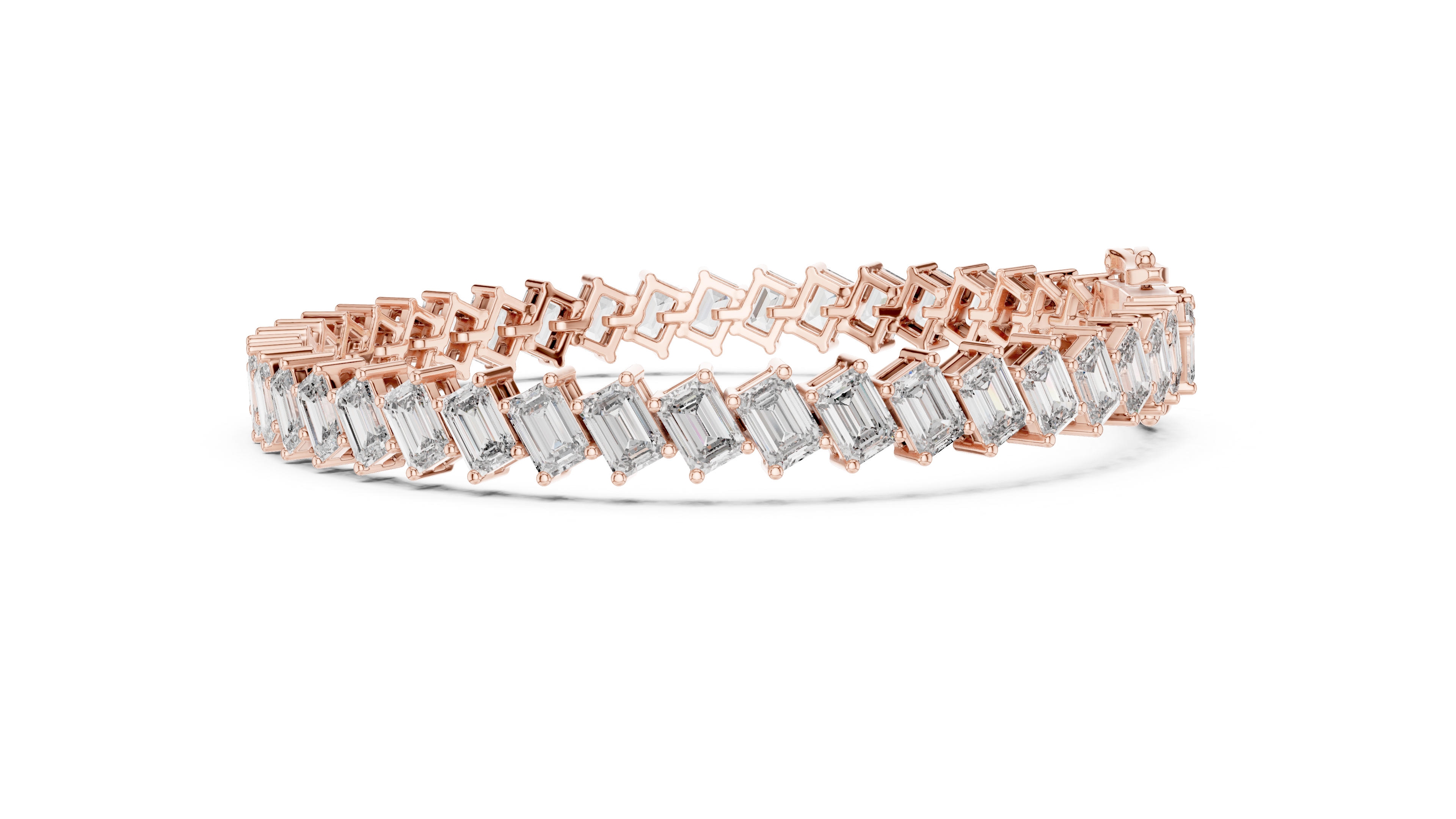 سوار مرصّع بالألماس والزمرد in Rose Gold - VYKA Diamonds